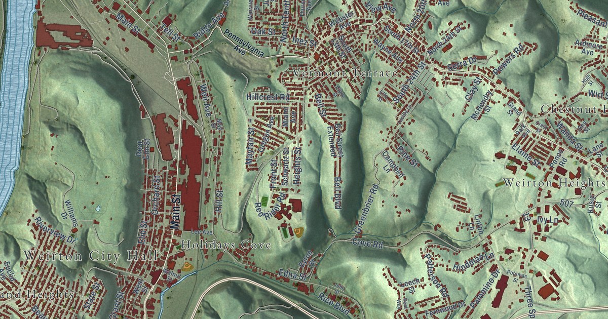 Map of Weirton, West Virginia in 2026