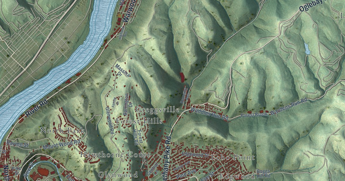 Map of Wheeling, West Virginia in 2026