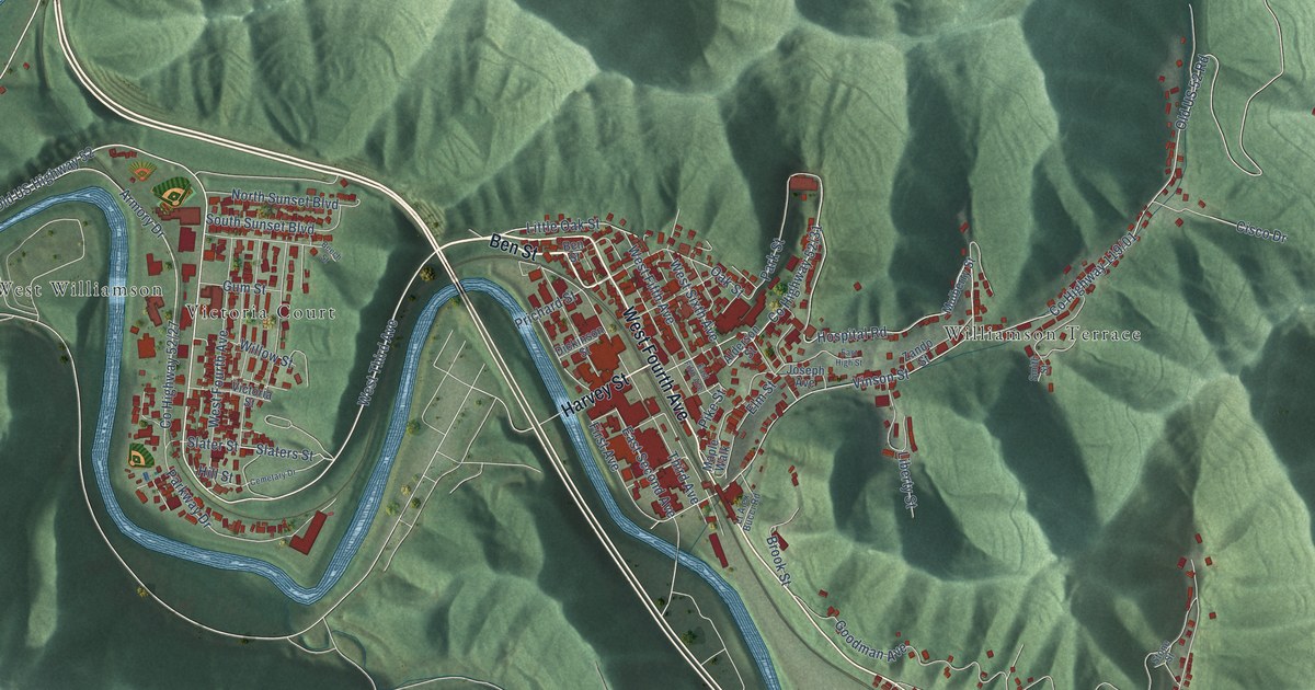 Map of Williamson, West Virginia in 2026