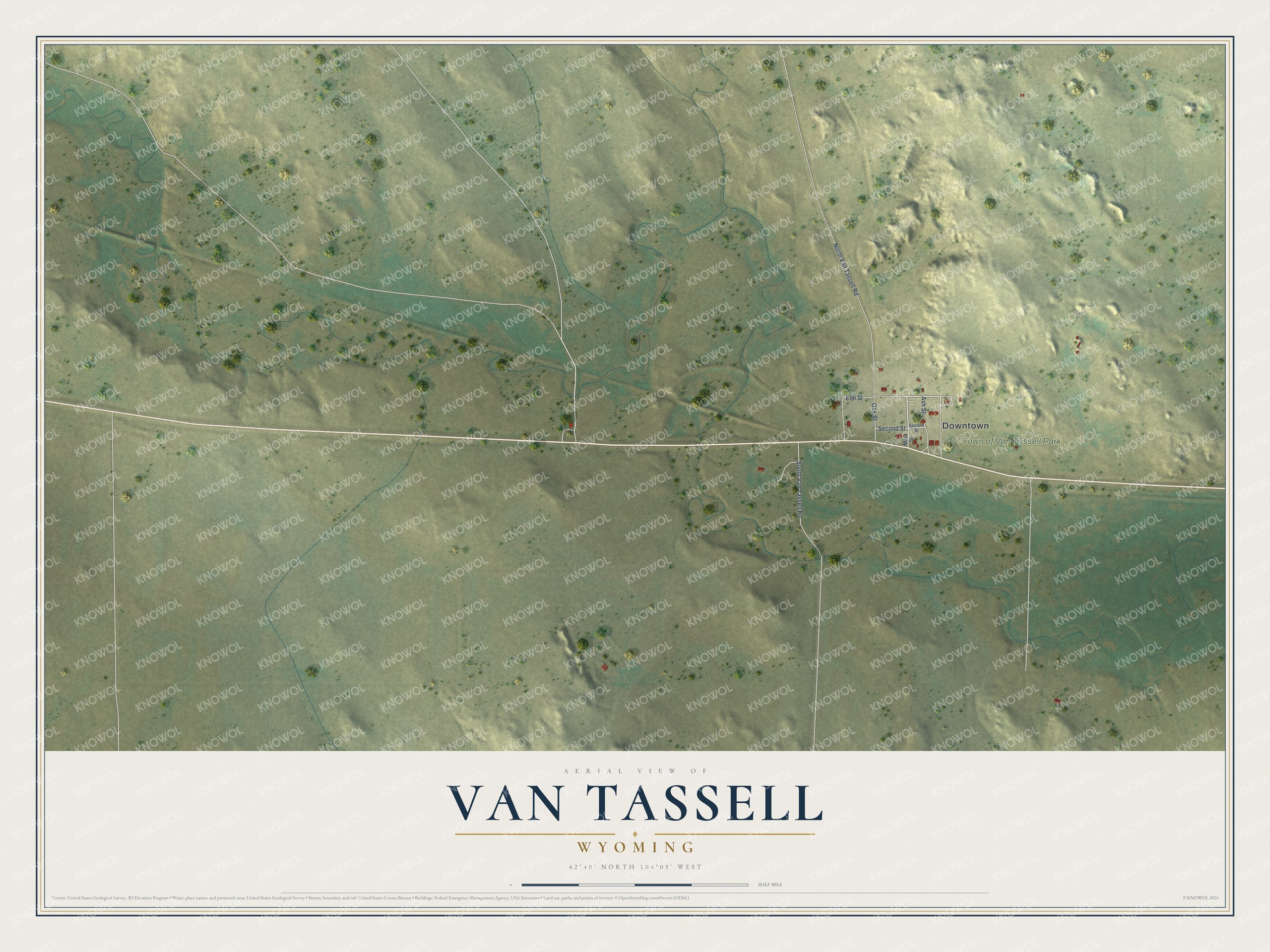 Watermarked full-map preview of Van Tassell, Wyoming