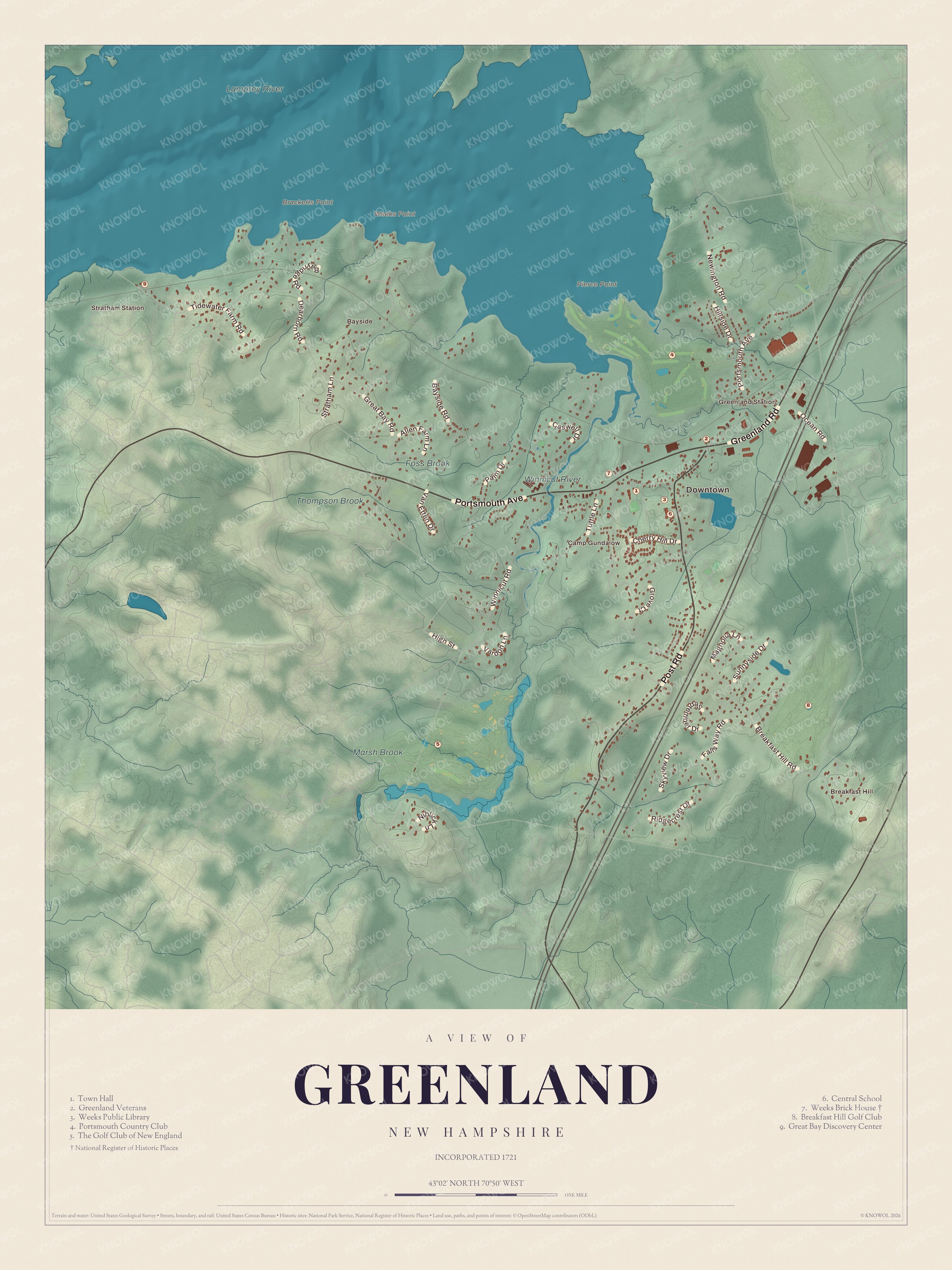 Watermarked full-map preview of Greenland, New Hampshire