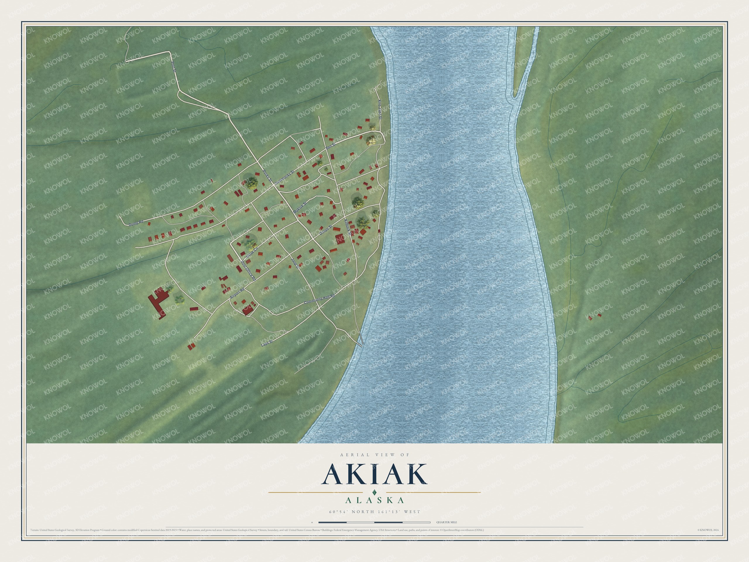 Watermarked full-map preview of Akiak, Alaska