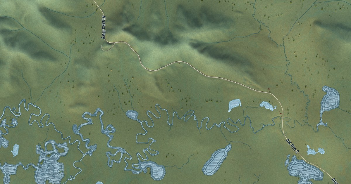 Detailed Map of Alcan Border, Alaska