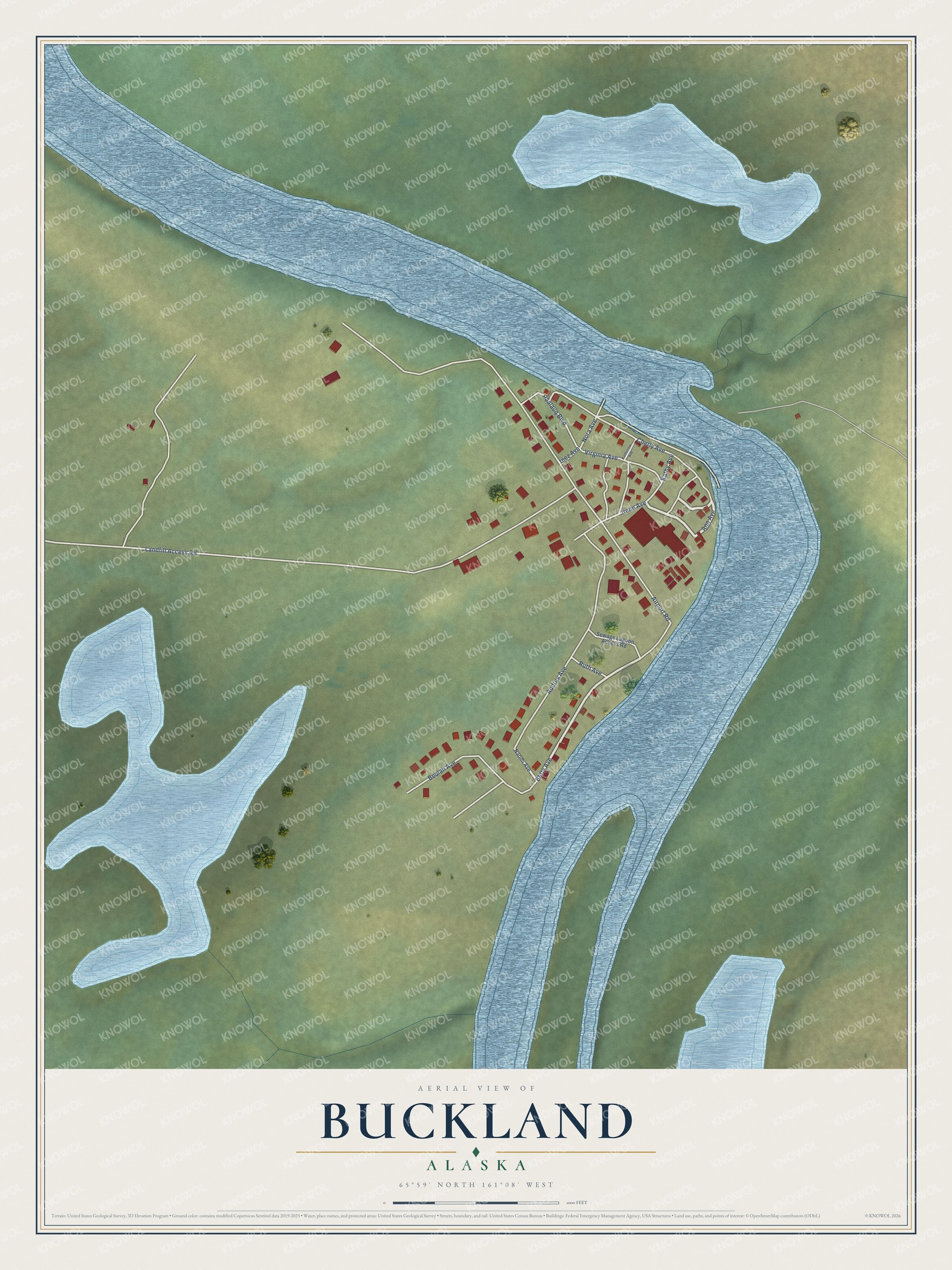 Watermarked full-map preview of Buckland, Alaska
