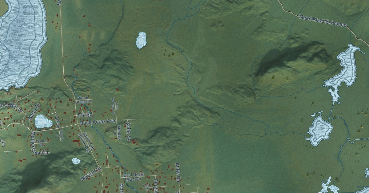 Detailed Map of Butte, Alaska