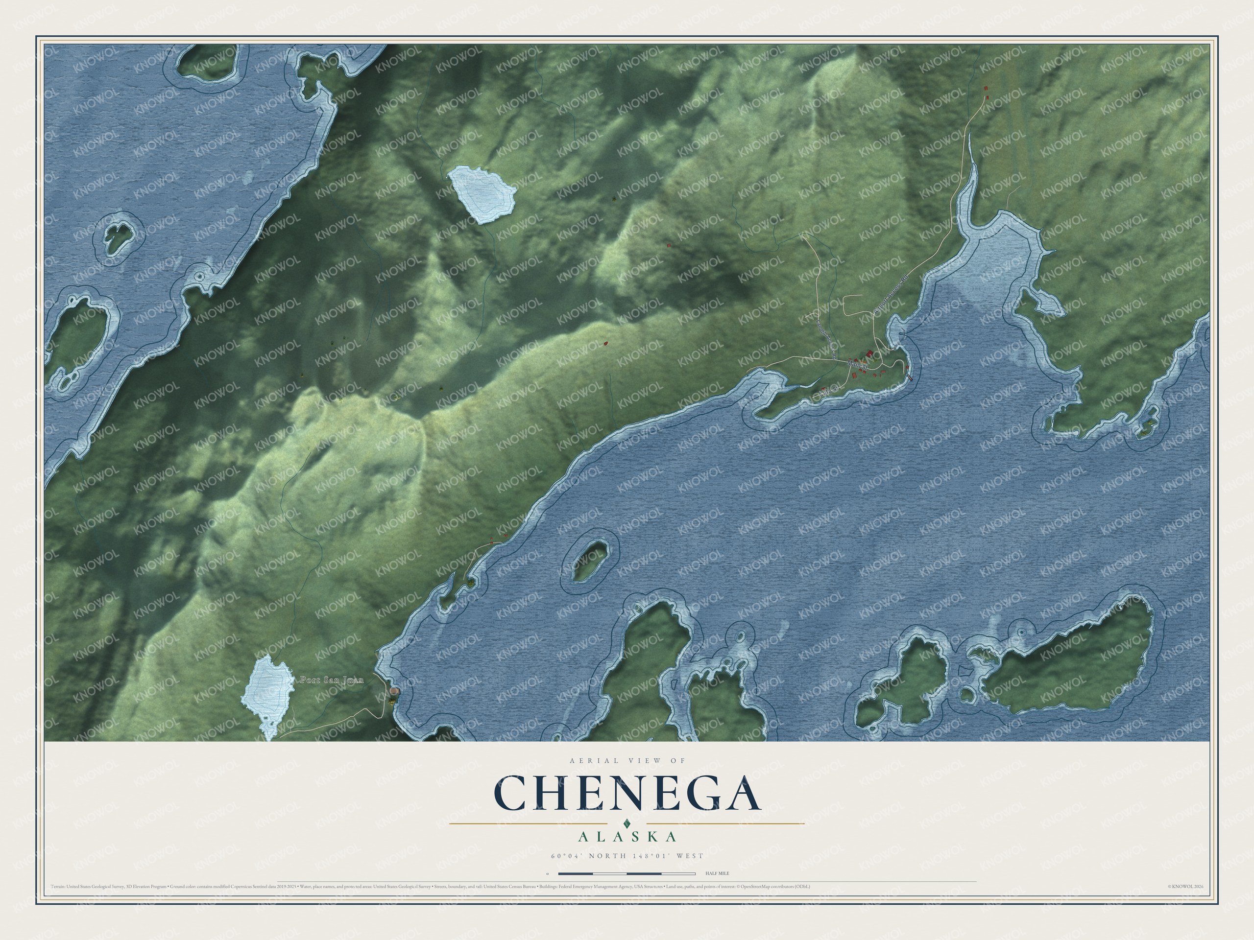 Watermarked full-map preview of Chenega, Alaska