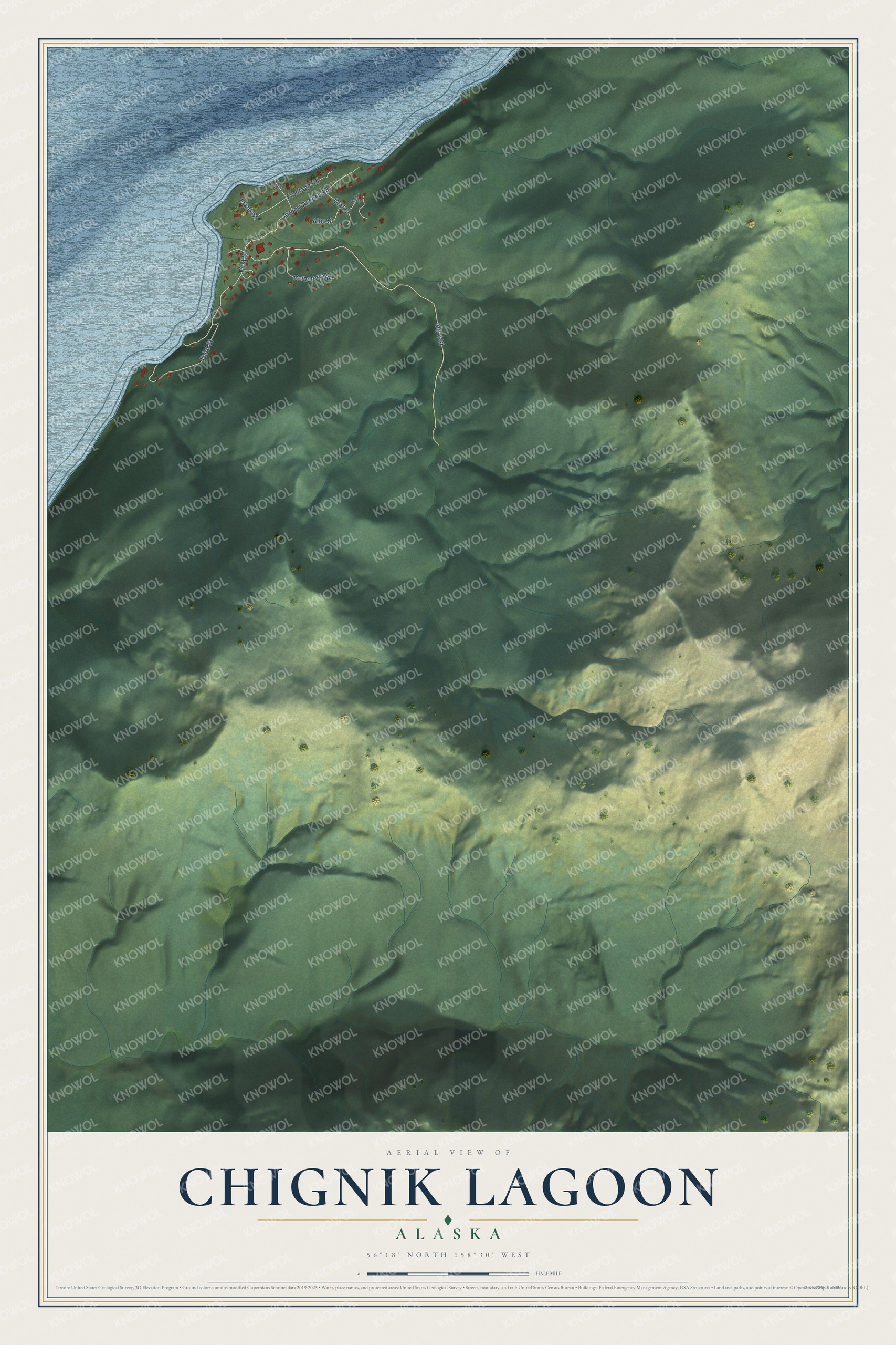 Watermarked full-map preview of Chignik Lagoon, Alaska