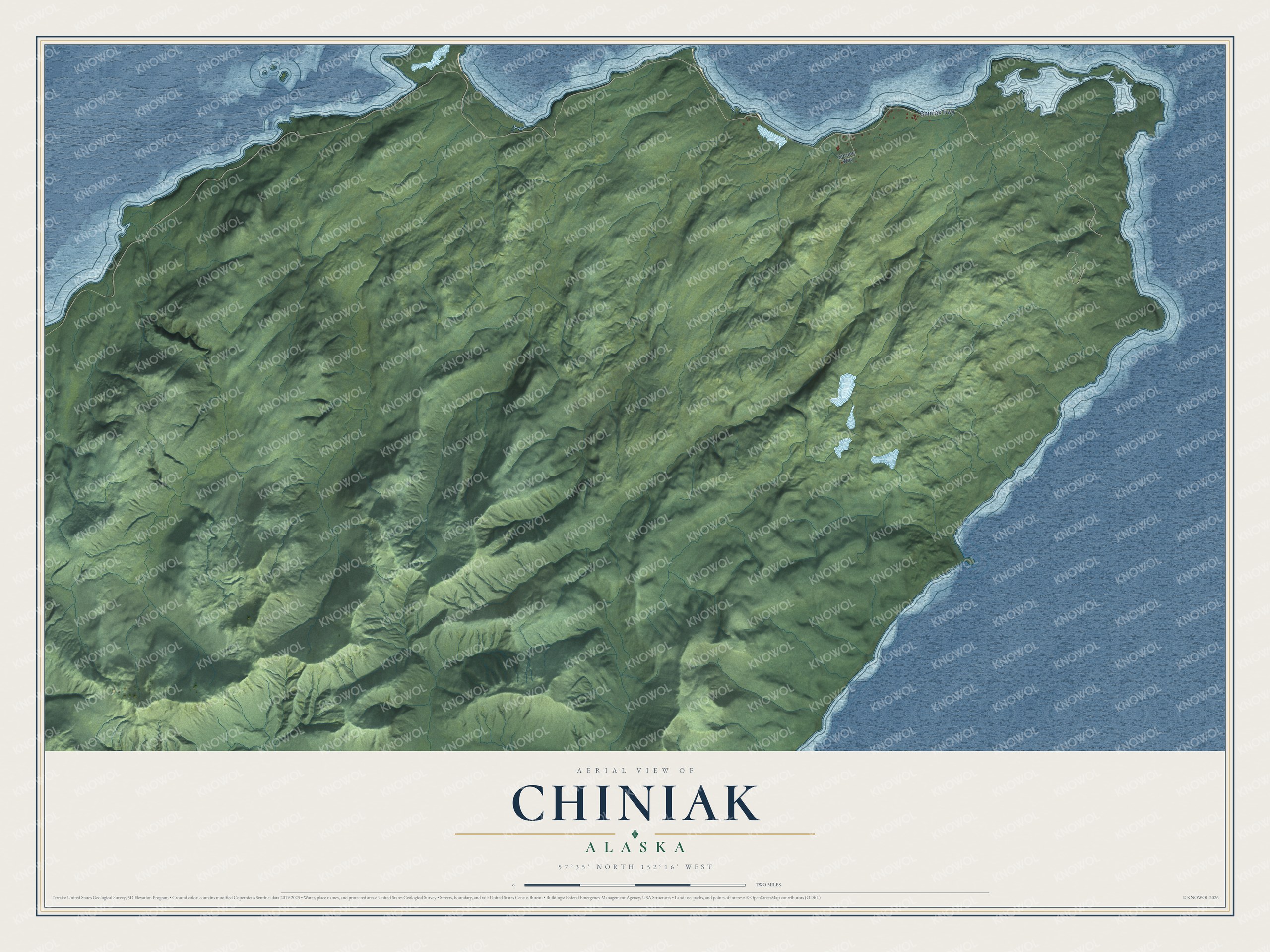 Watermarked full-map preview of Chiniak, Alaska