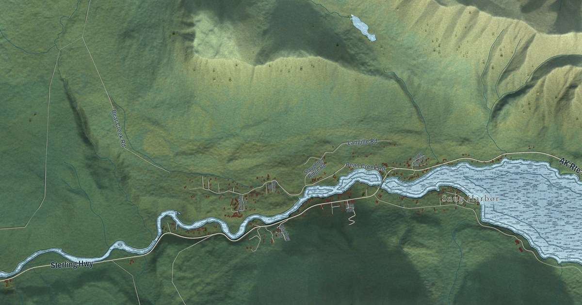 Detailed Map of Cooper Landing, Alaska