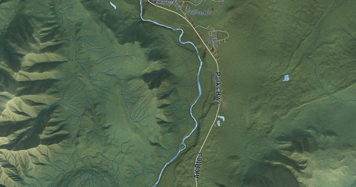 Detailed Map of Denali Park, Alaska