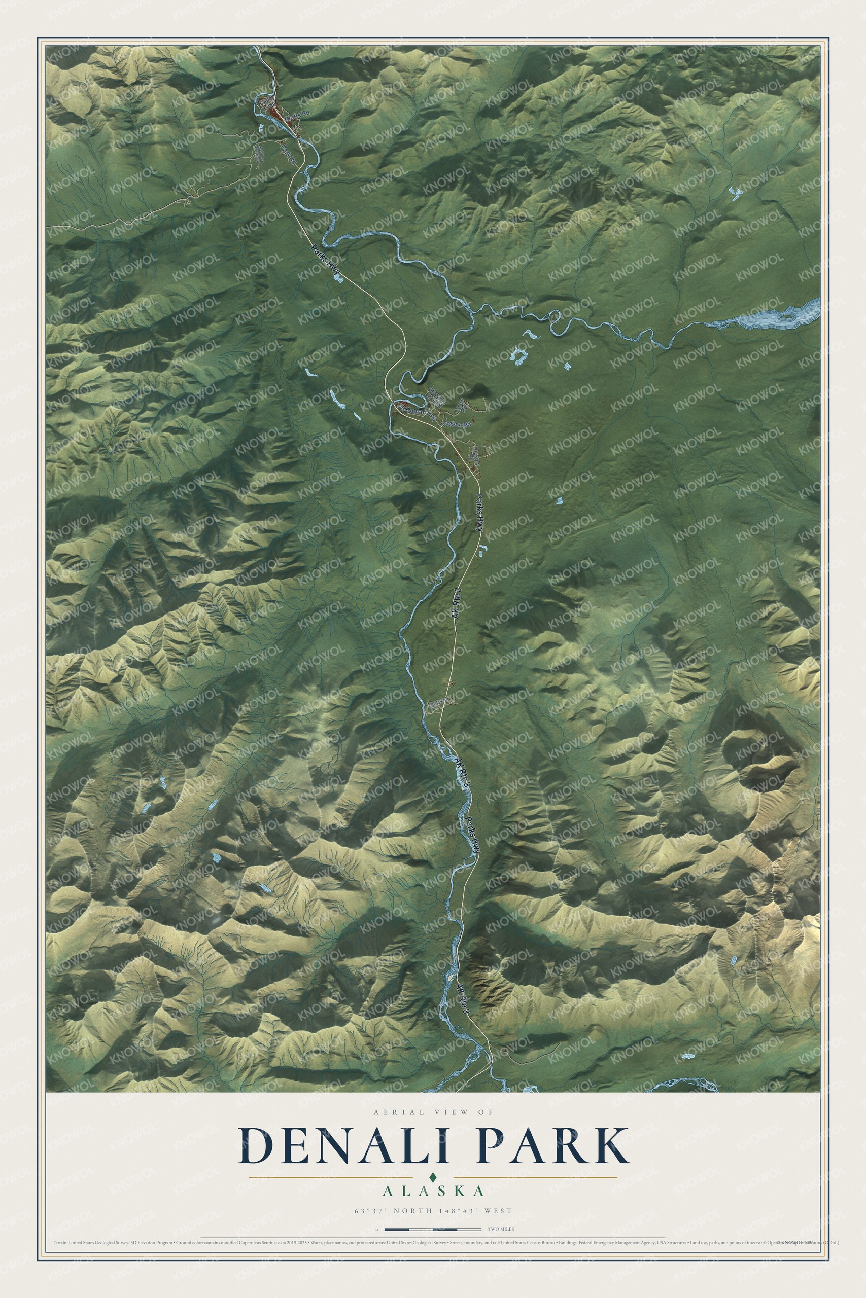 Watermarked full-map preview of Denali Park, Alaska