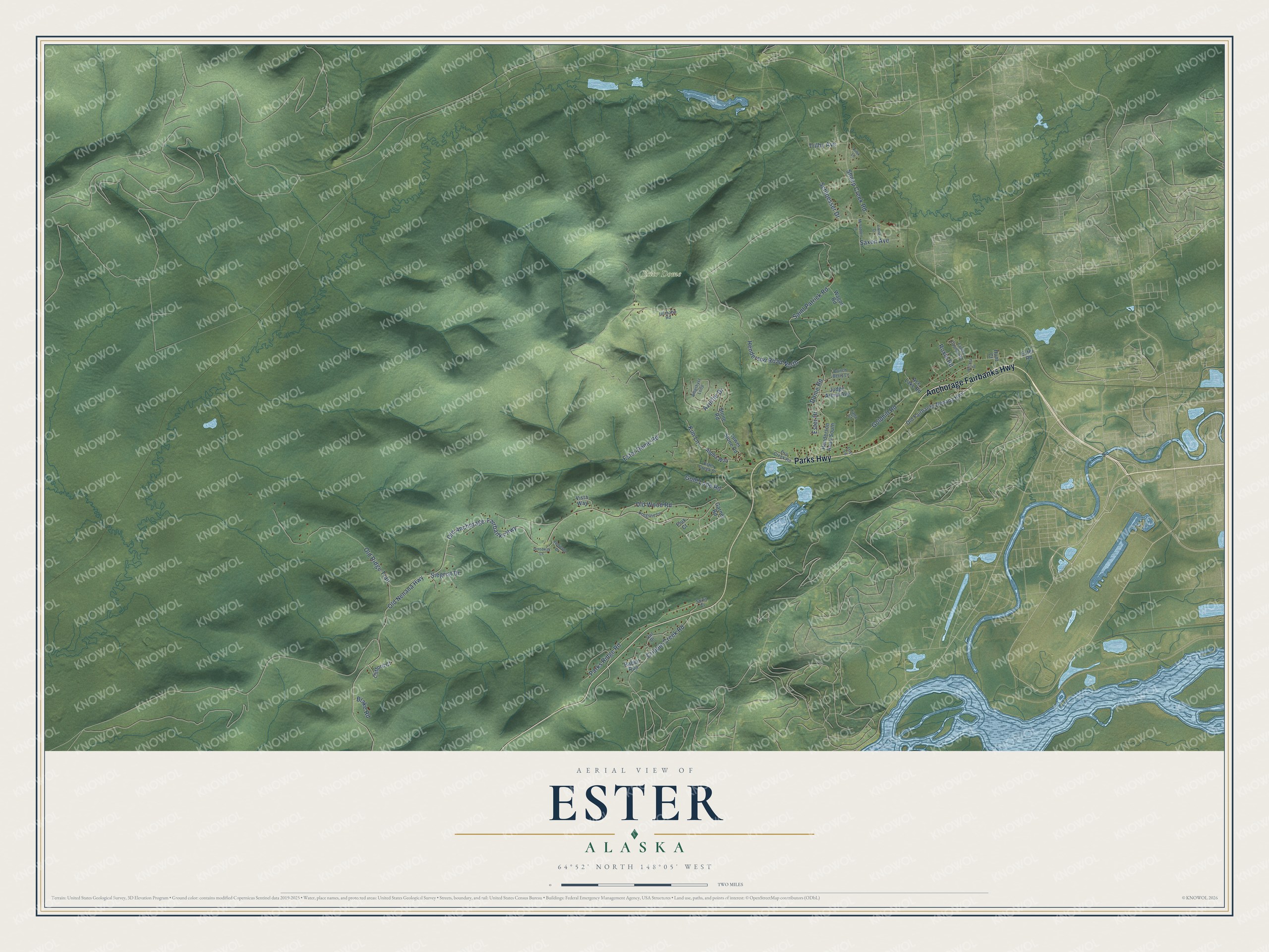 Watermarked full-map preview of Ester, Alaska