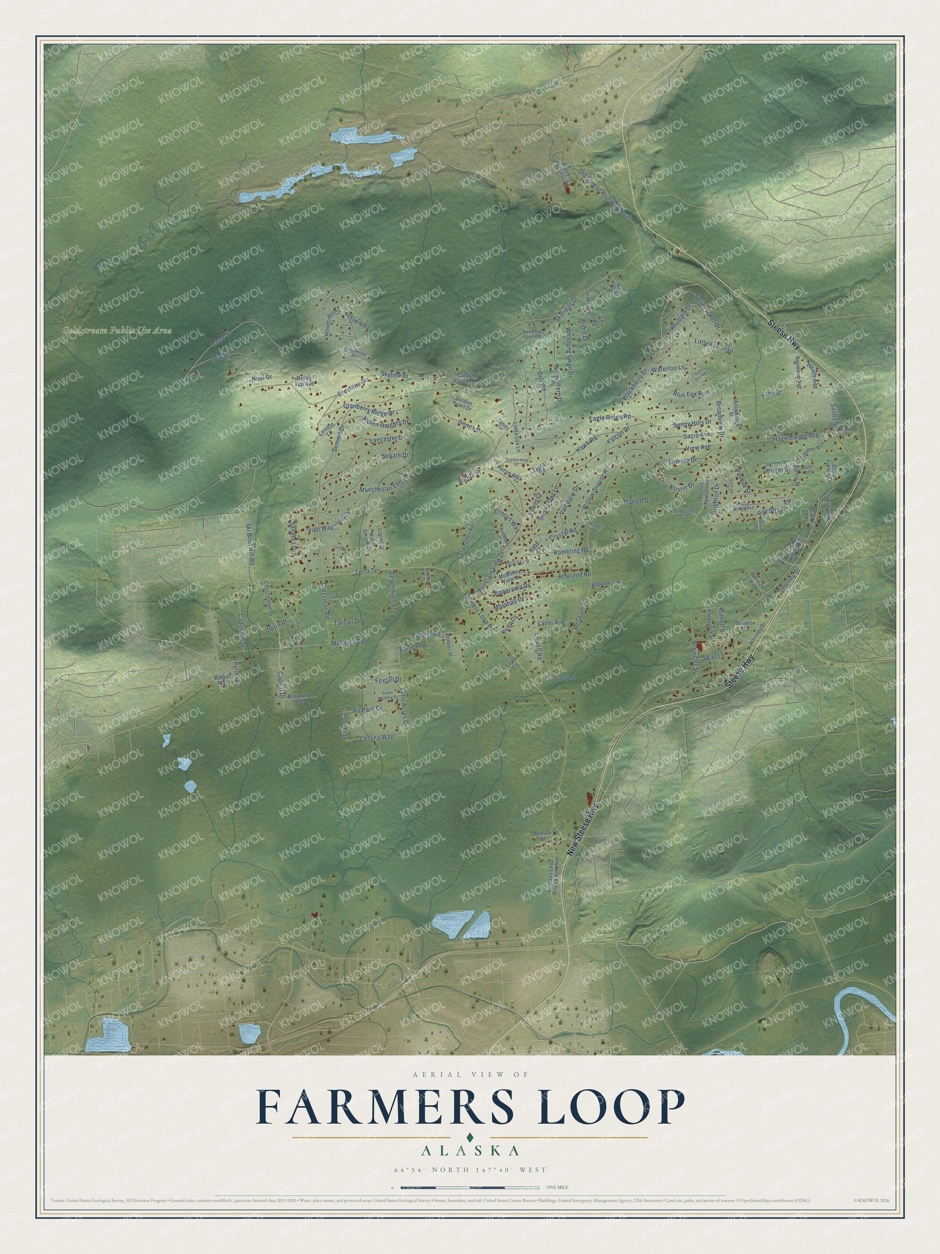 Watermarked full-map preview of Farmers Loop, Alaska