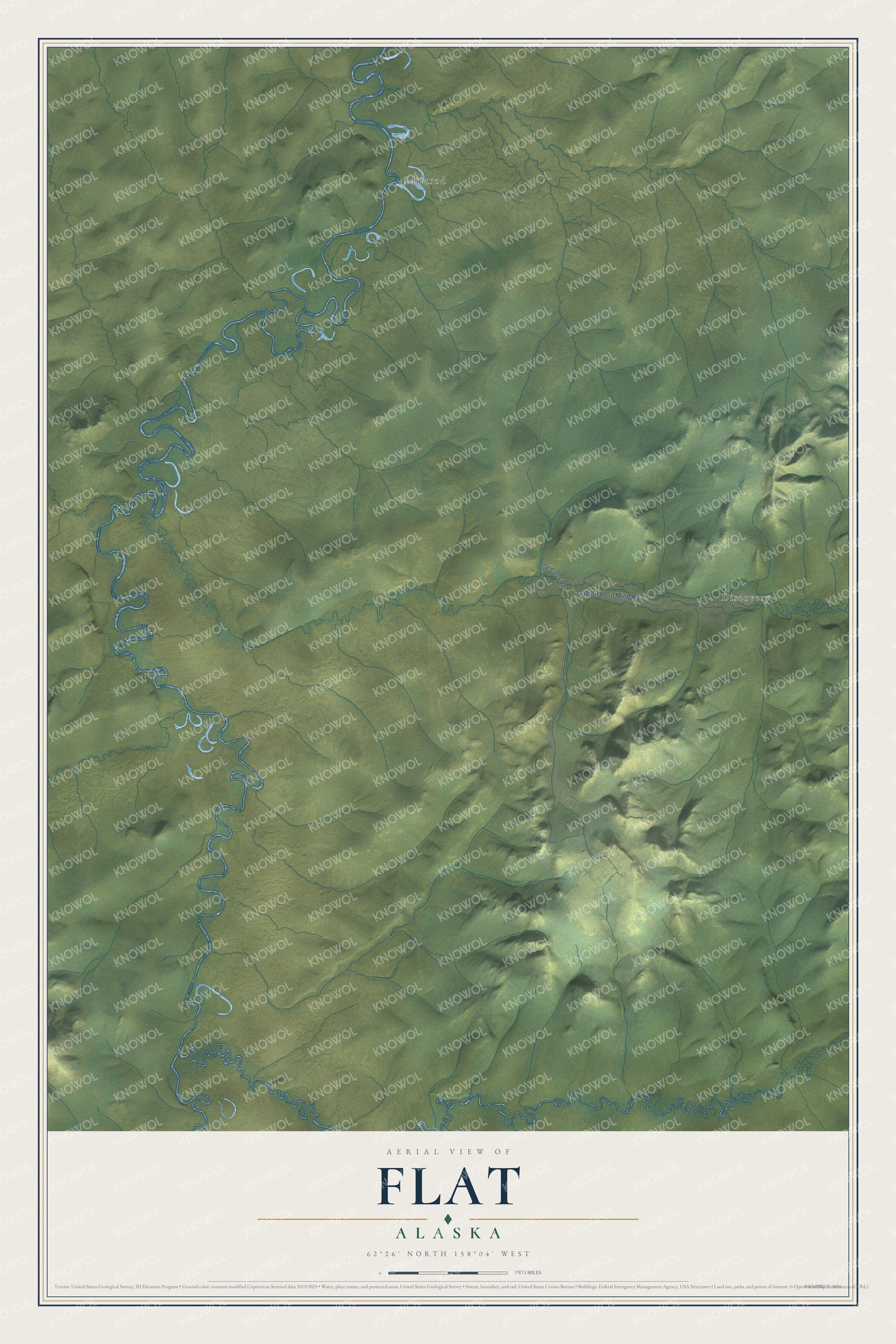 Watermarked full-map preview of Flat, Alaska