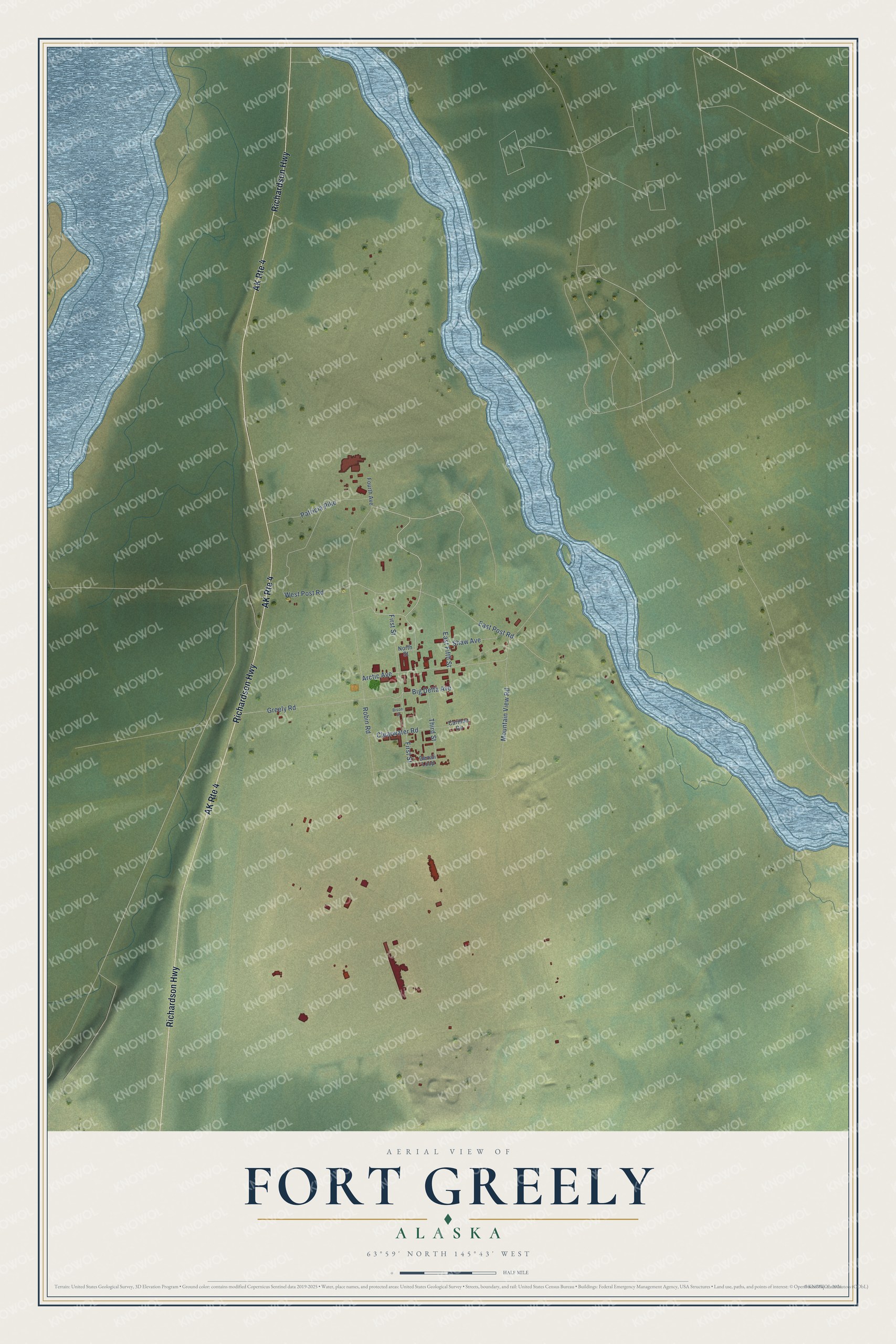 Watermarked full-map preview of Fort Greely, Alaska