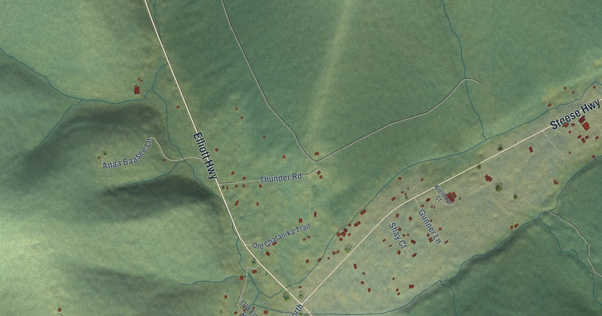 Detailed Map of Fox, Alaska