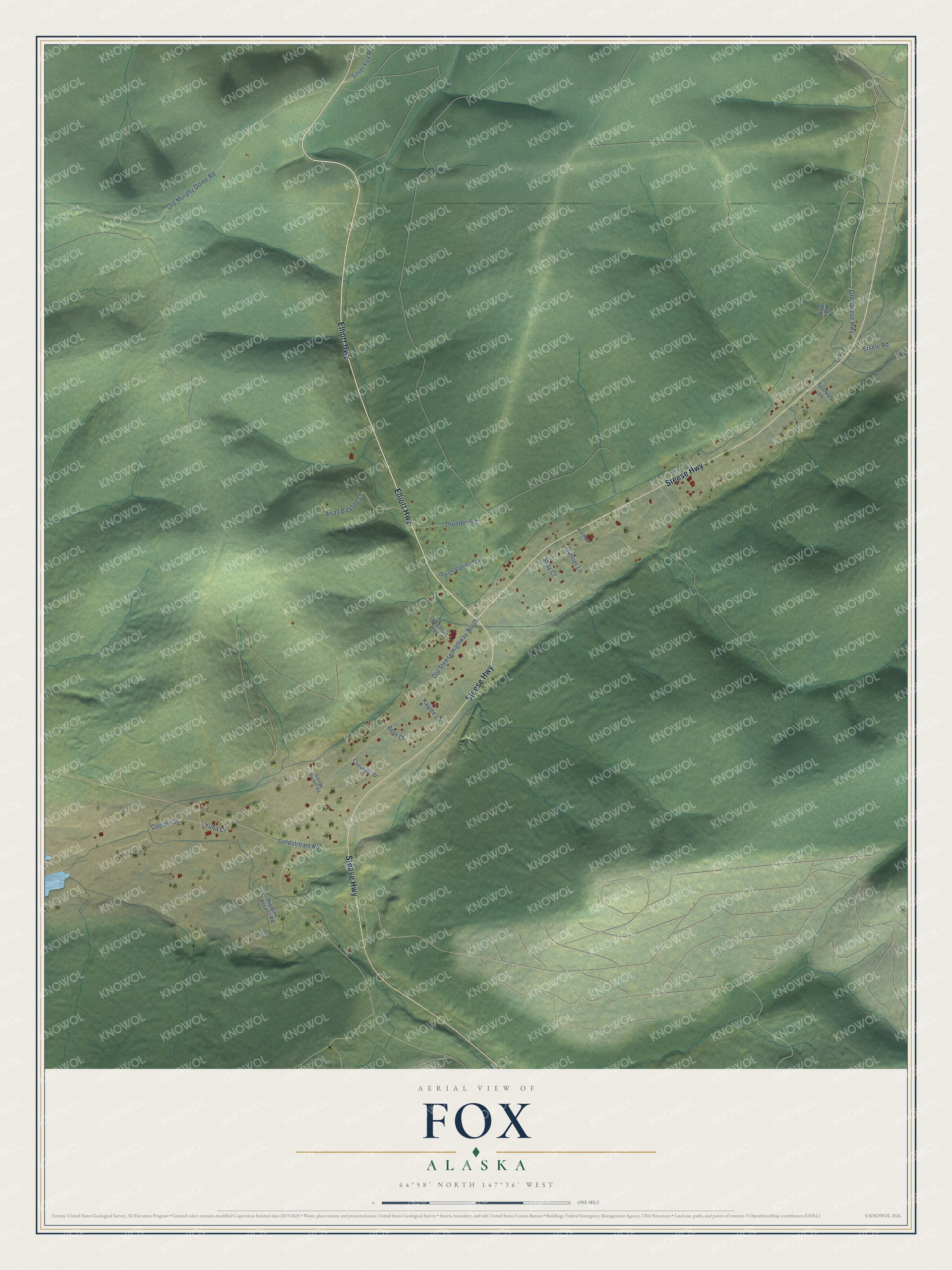 Watermarked full-map preview of Fox, Alaska