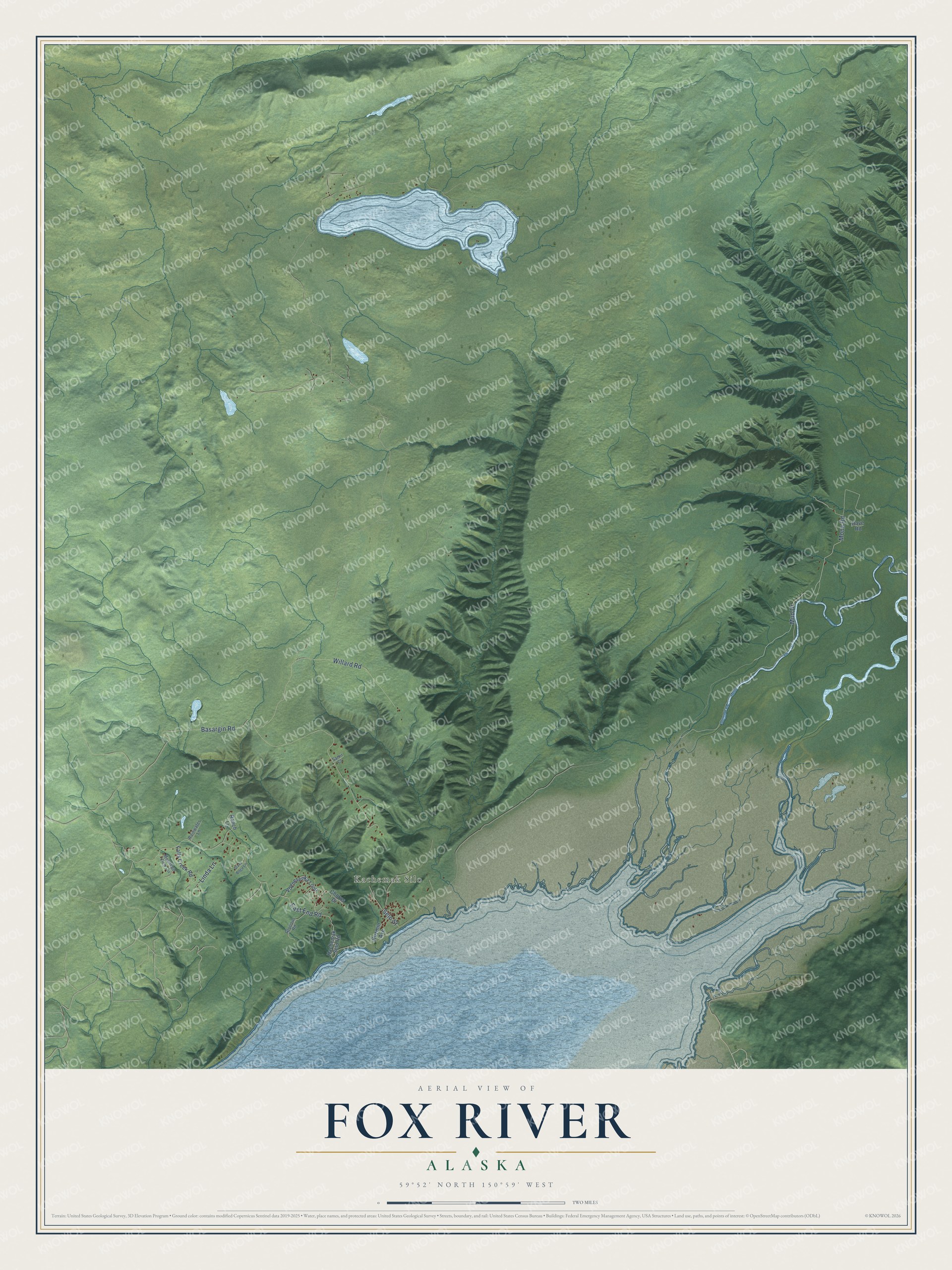 Watermarked full-map preview of Fox River, Alaska