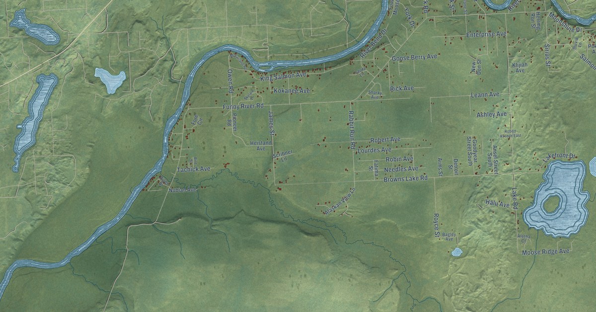 Detailed Map of Funny River, Alaska