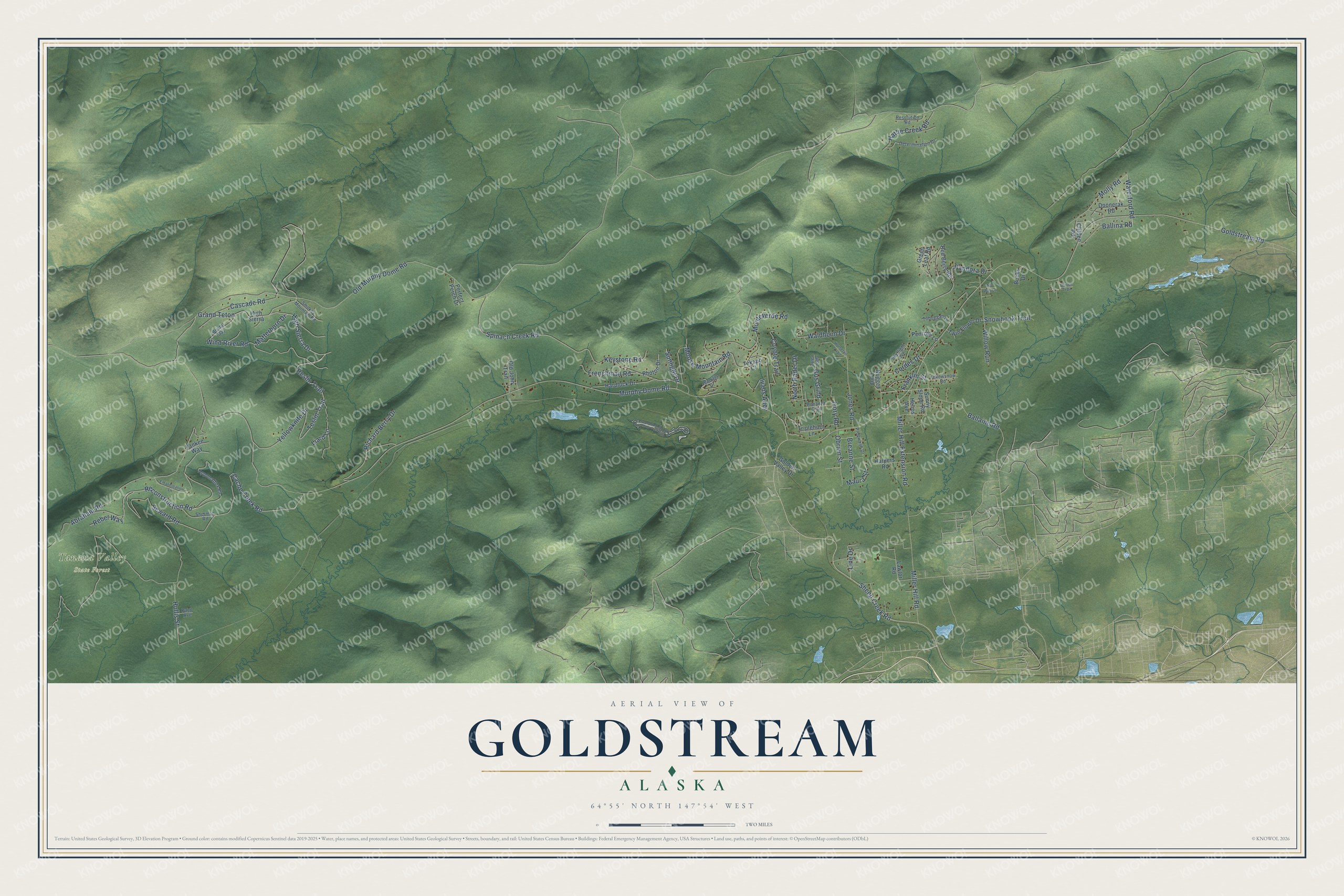 Watermarked full-map preview of Goldstream, Alaska