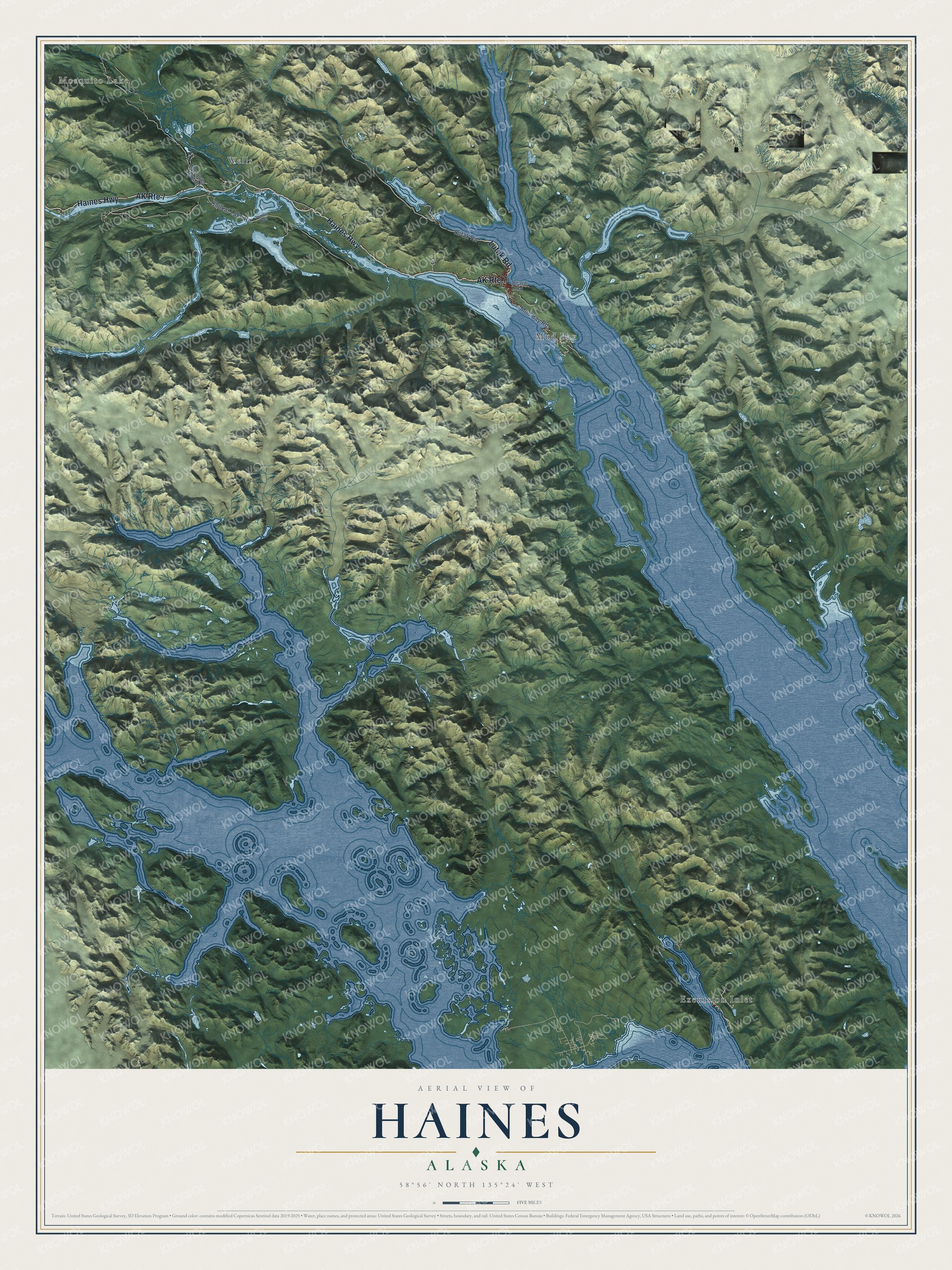 Watermarked full-map preview of Haines, Alaska