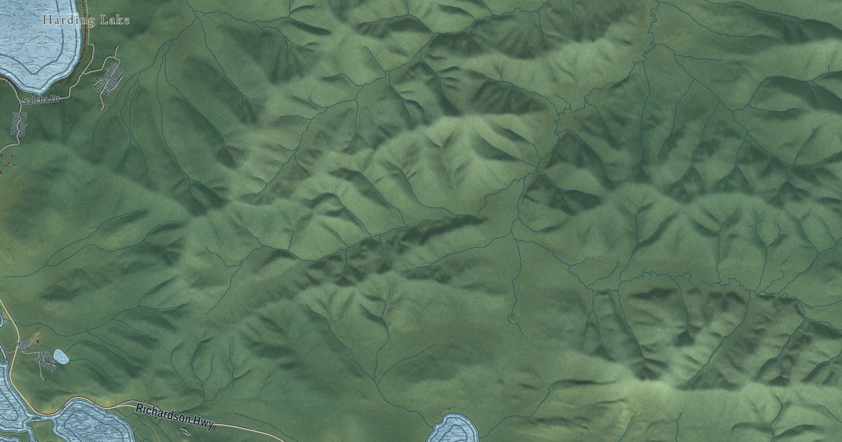 Detailed Map of Harding-Birch Lakes, Alaska