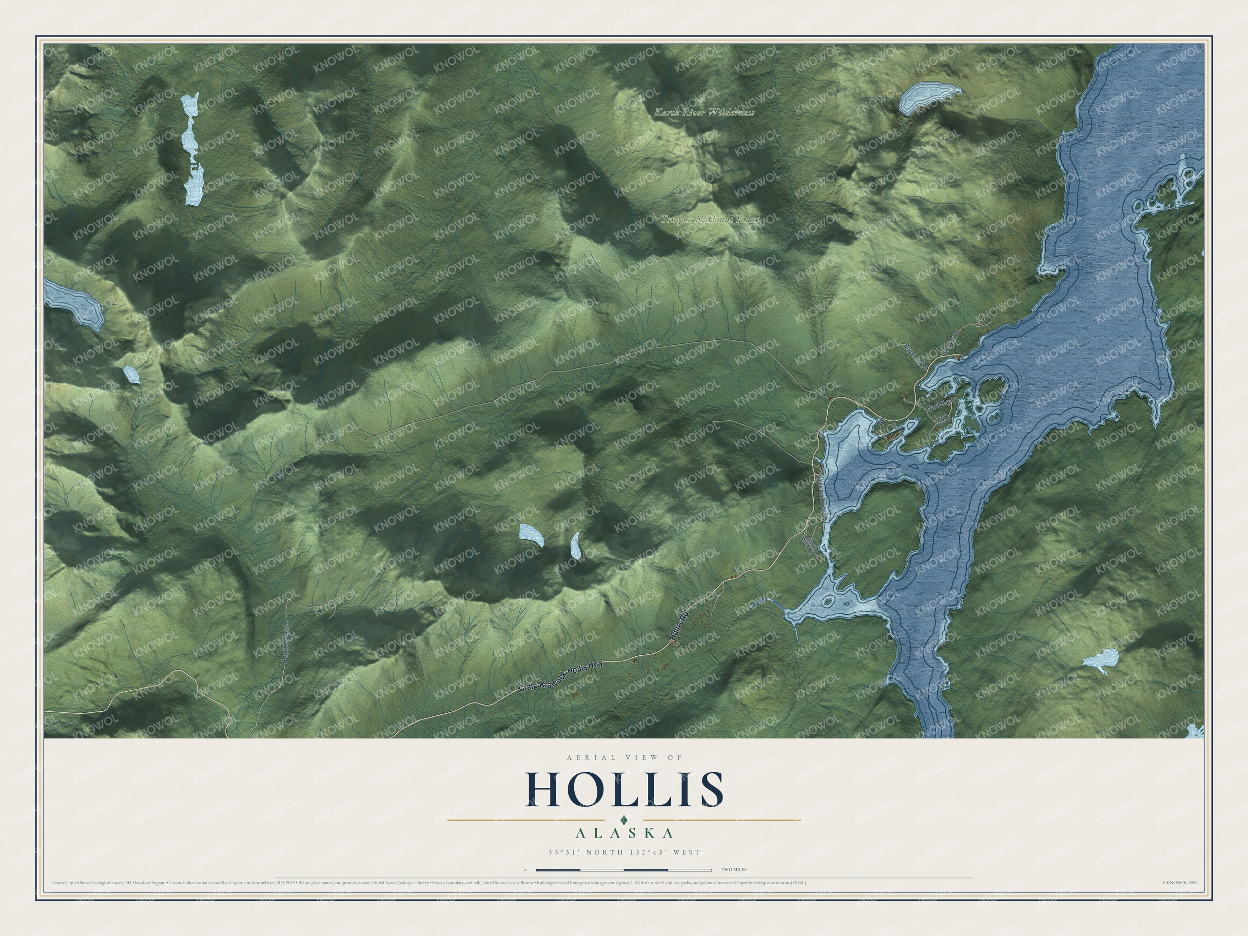 Watermarked full-map preview of Hollis, Alaska