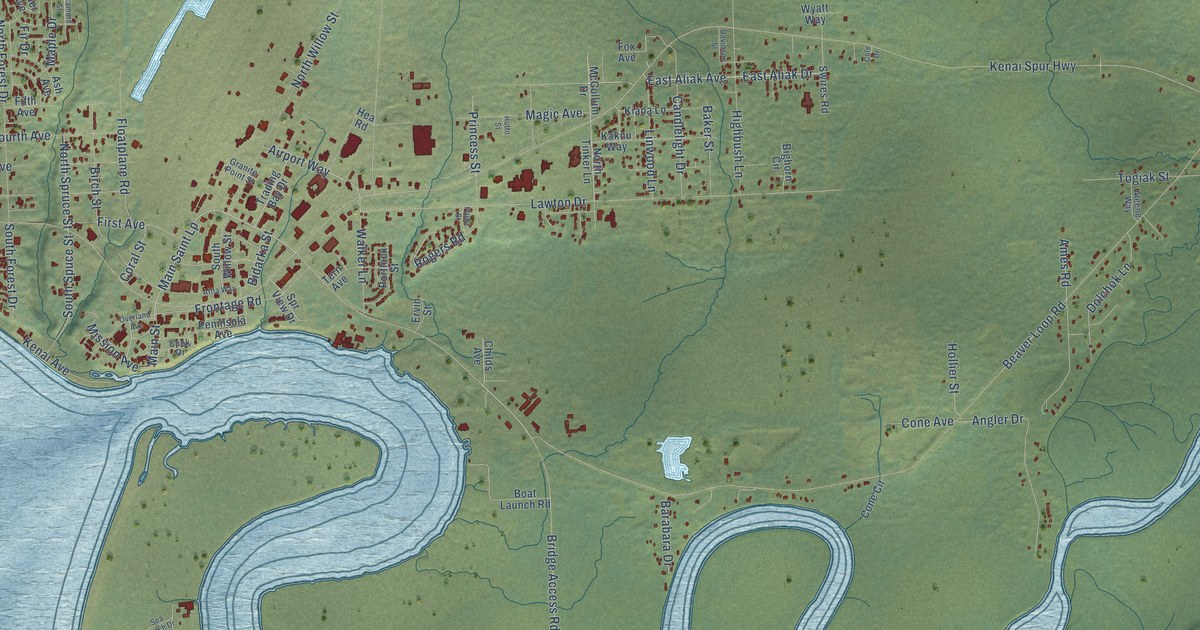 Map of Kenai, Alaska in 2026