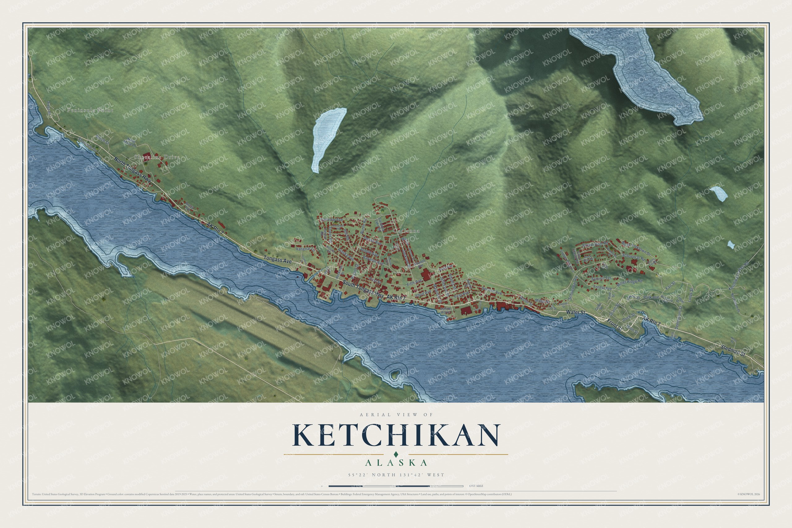 Watermarked full-map preview of Ketchikan, Alaska