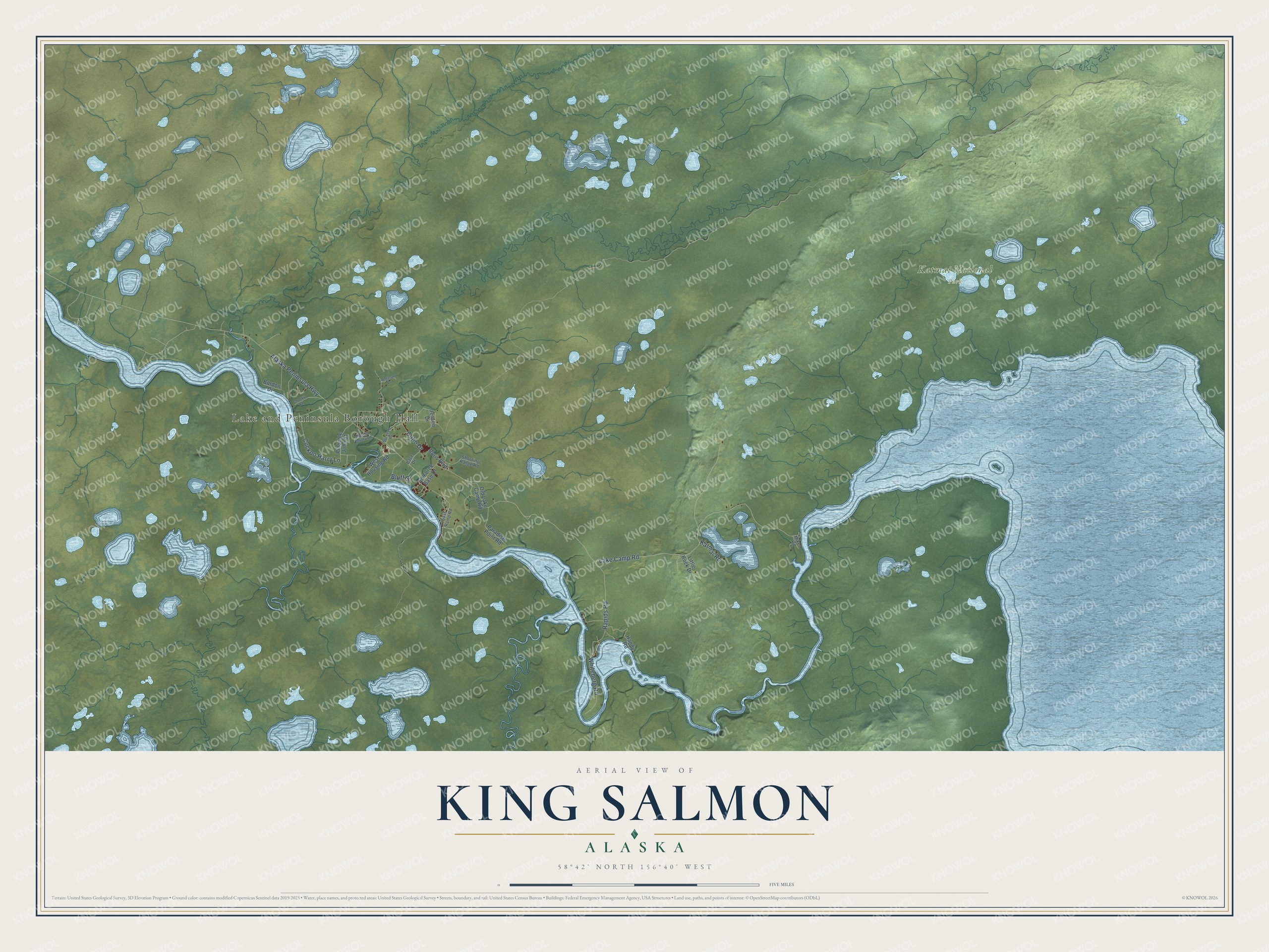 Watermarked full-map preview of King Salmon, Alaska
