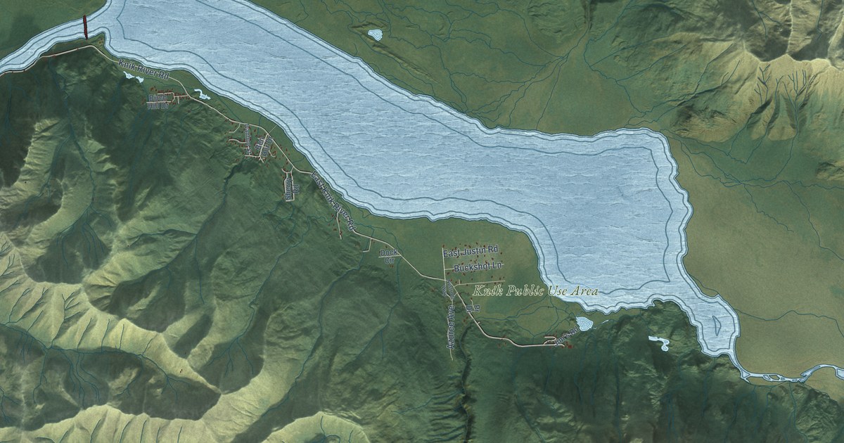 Detailed Map of Knik River, Alaska