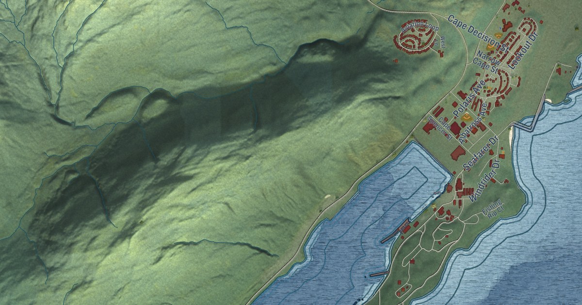 Detailed Map of Kodiak Station, Alaska
