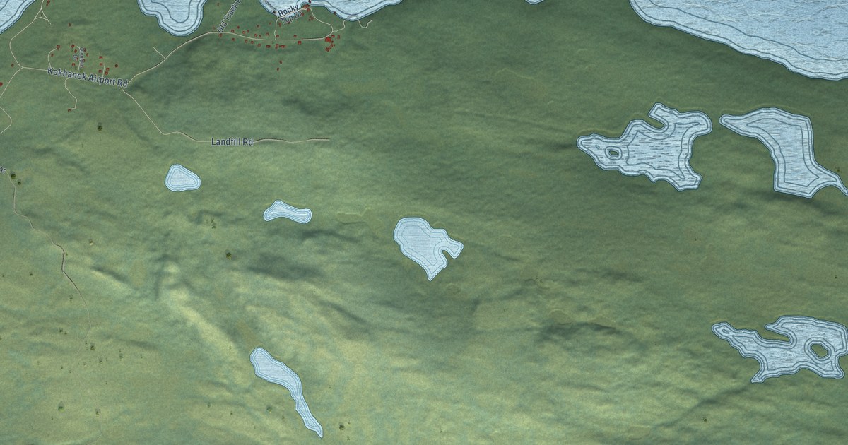 Detailed Map of Kokhanok, Alaska