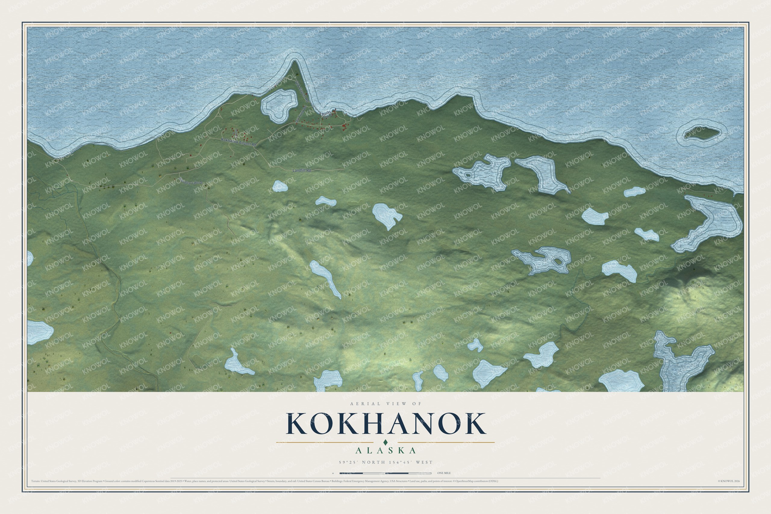 Watermarked full-map preview of Kokhanok, Alaska