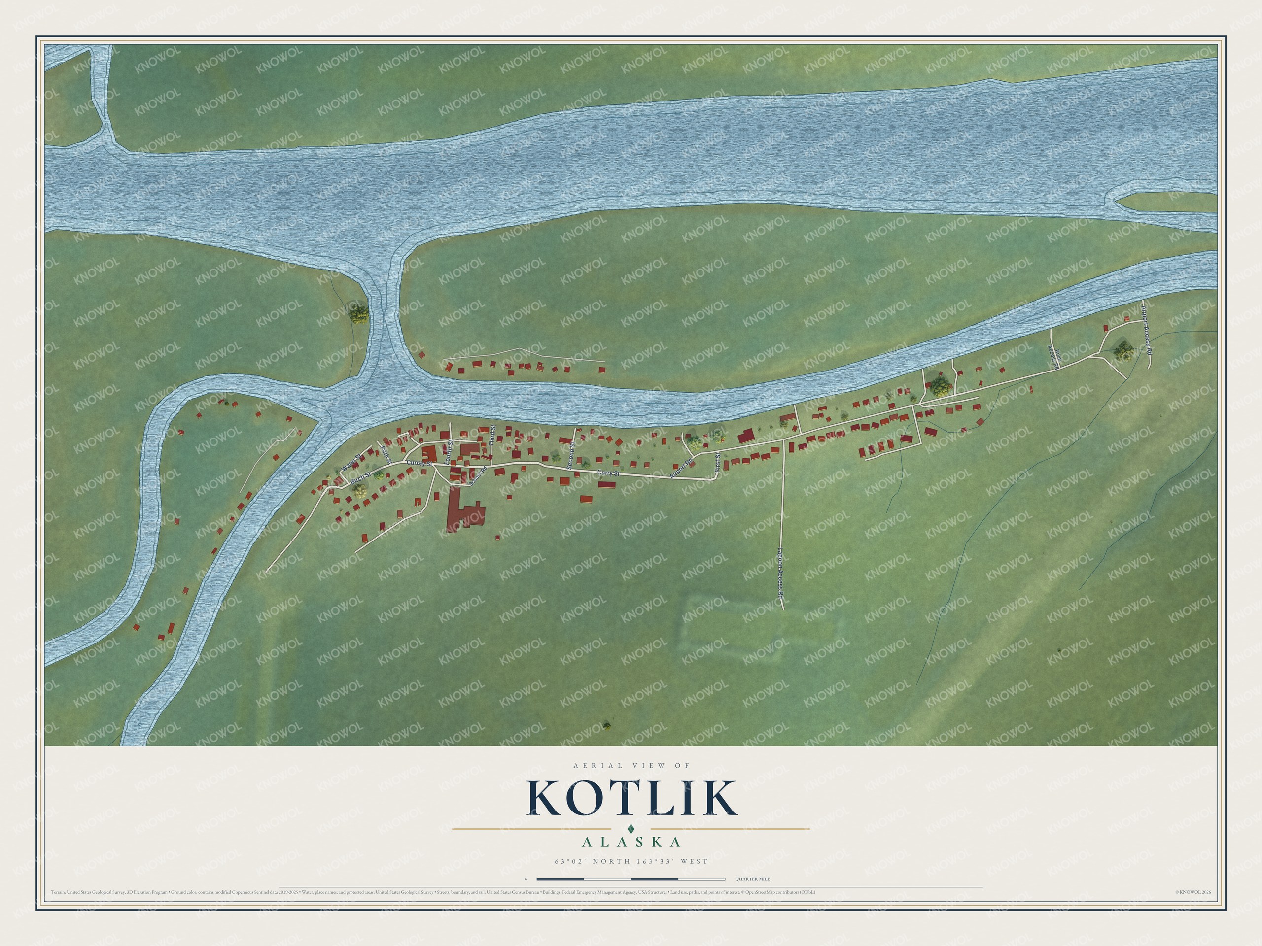 Watermarked full-map preview of Kotlik, Alaska