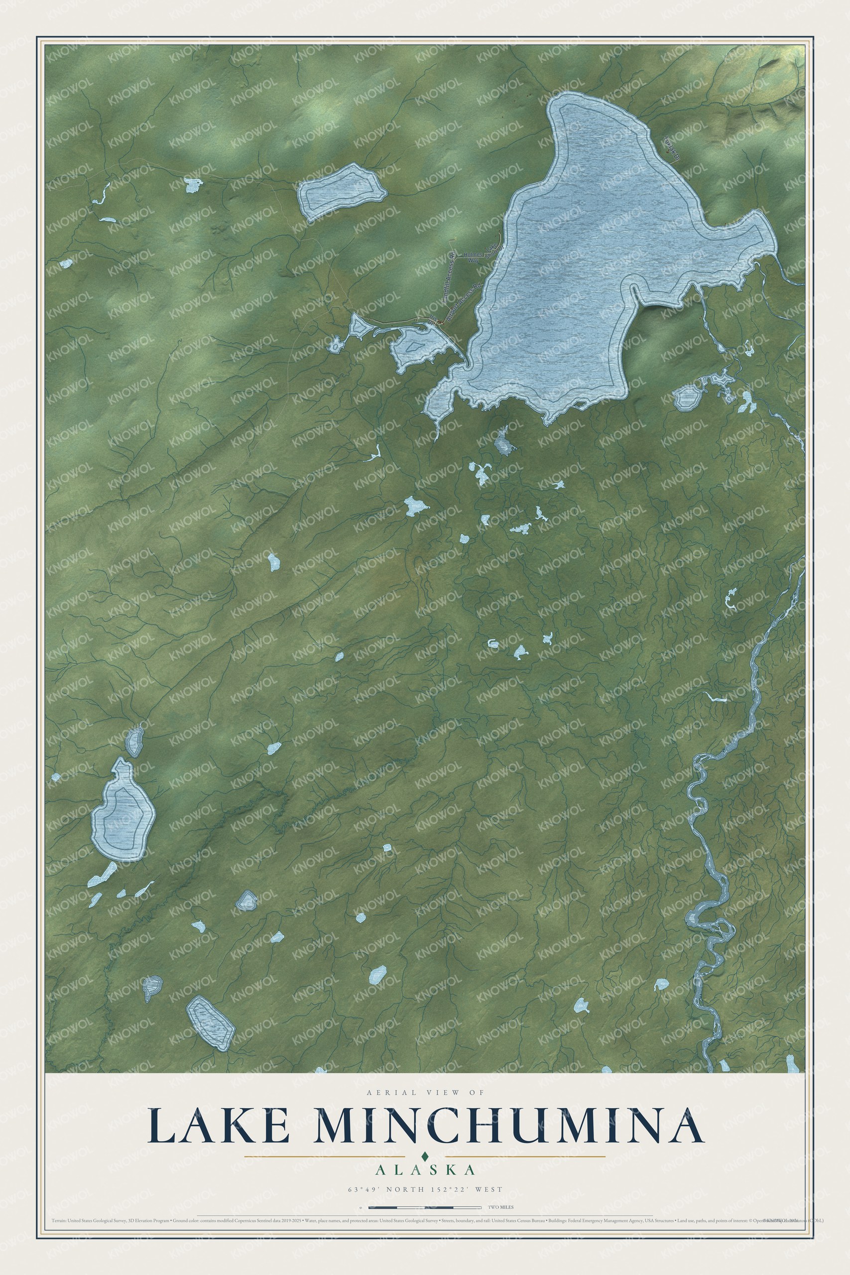 Watermarked full-map preview of Lake Minchumina, Alaska