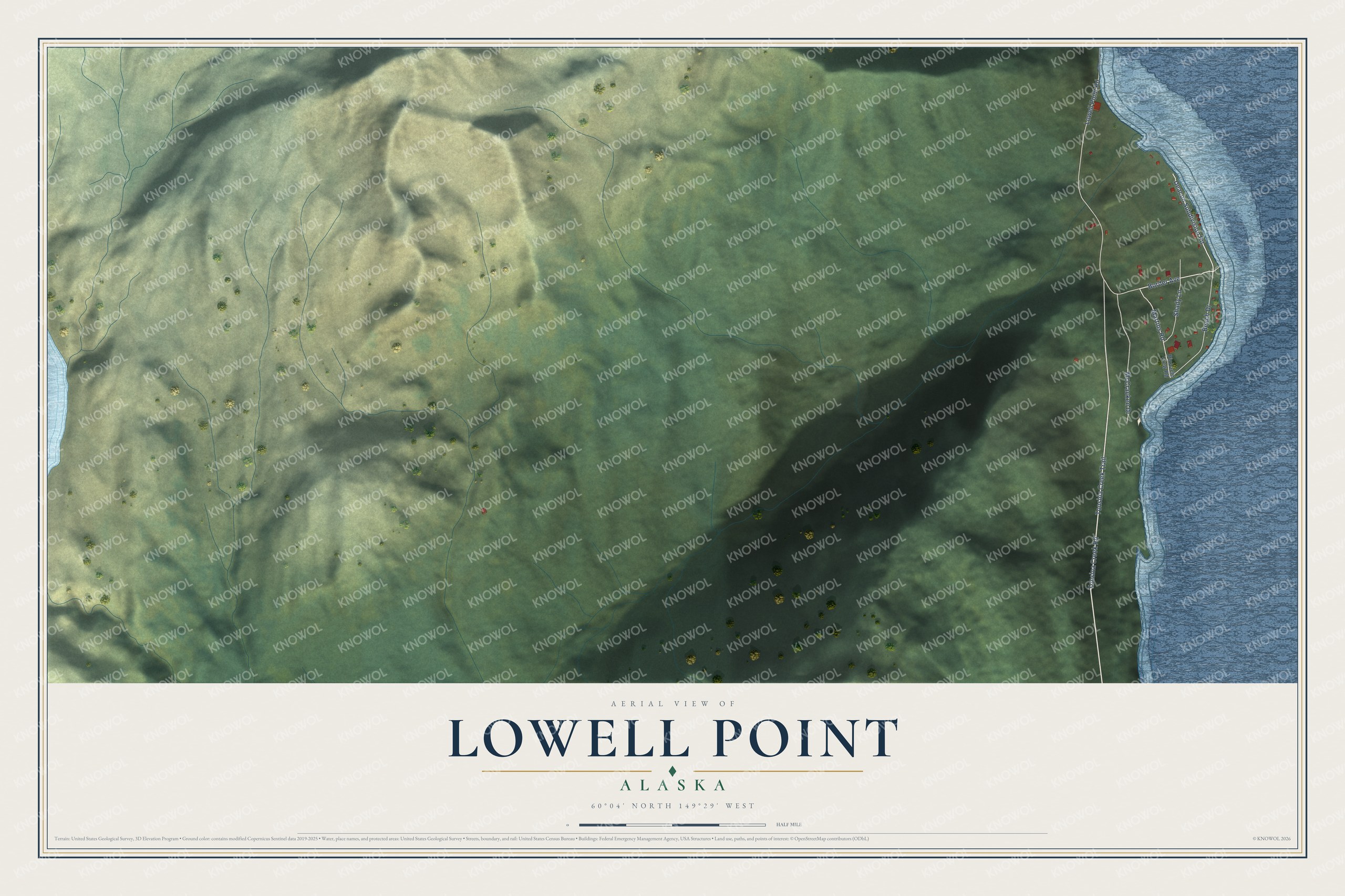 Watermarked full-map preview of Lowell Point, Alaska