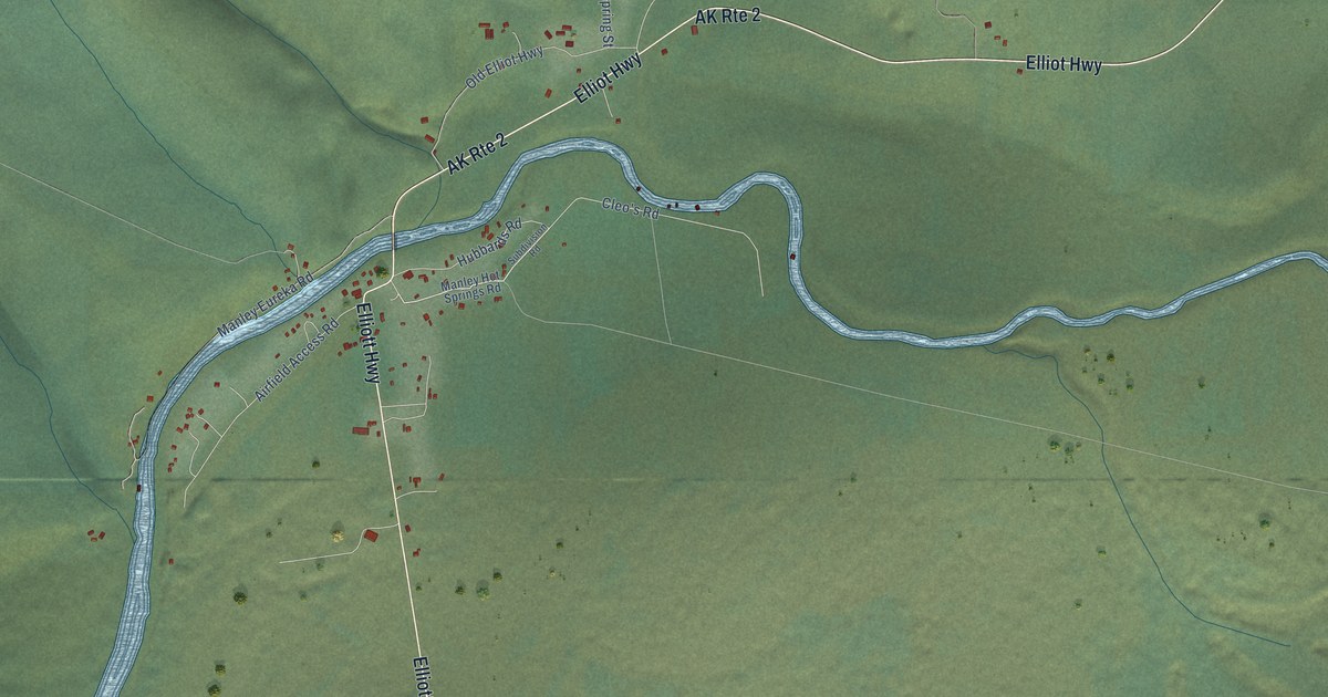 Detailed Map of Manley Hot Springs, Alaska