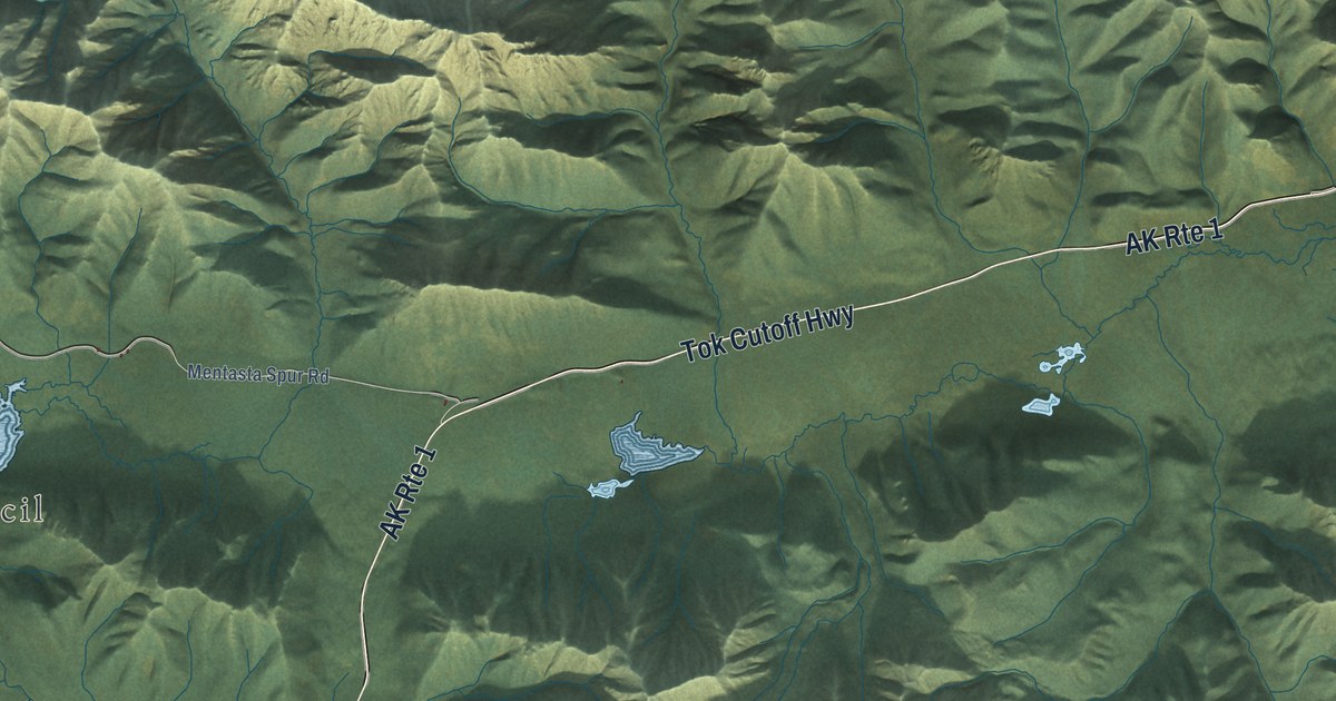 Detailed Map of Mentasta Lake, Alaska