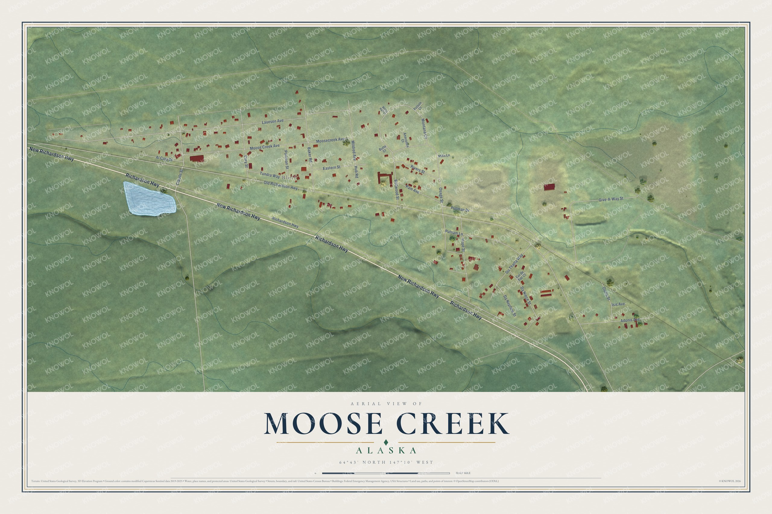 Watermarked full-map preview of Moose Creek, Alaska