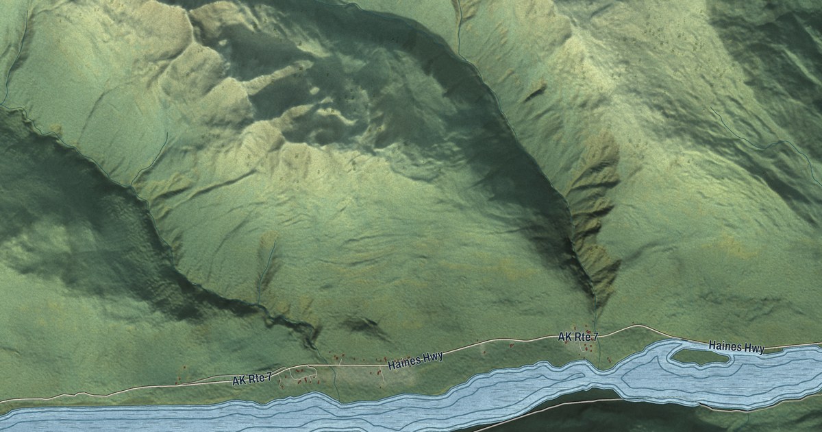 Detailed Map of Mosquito Lake, Alaska