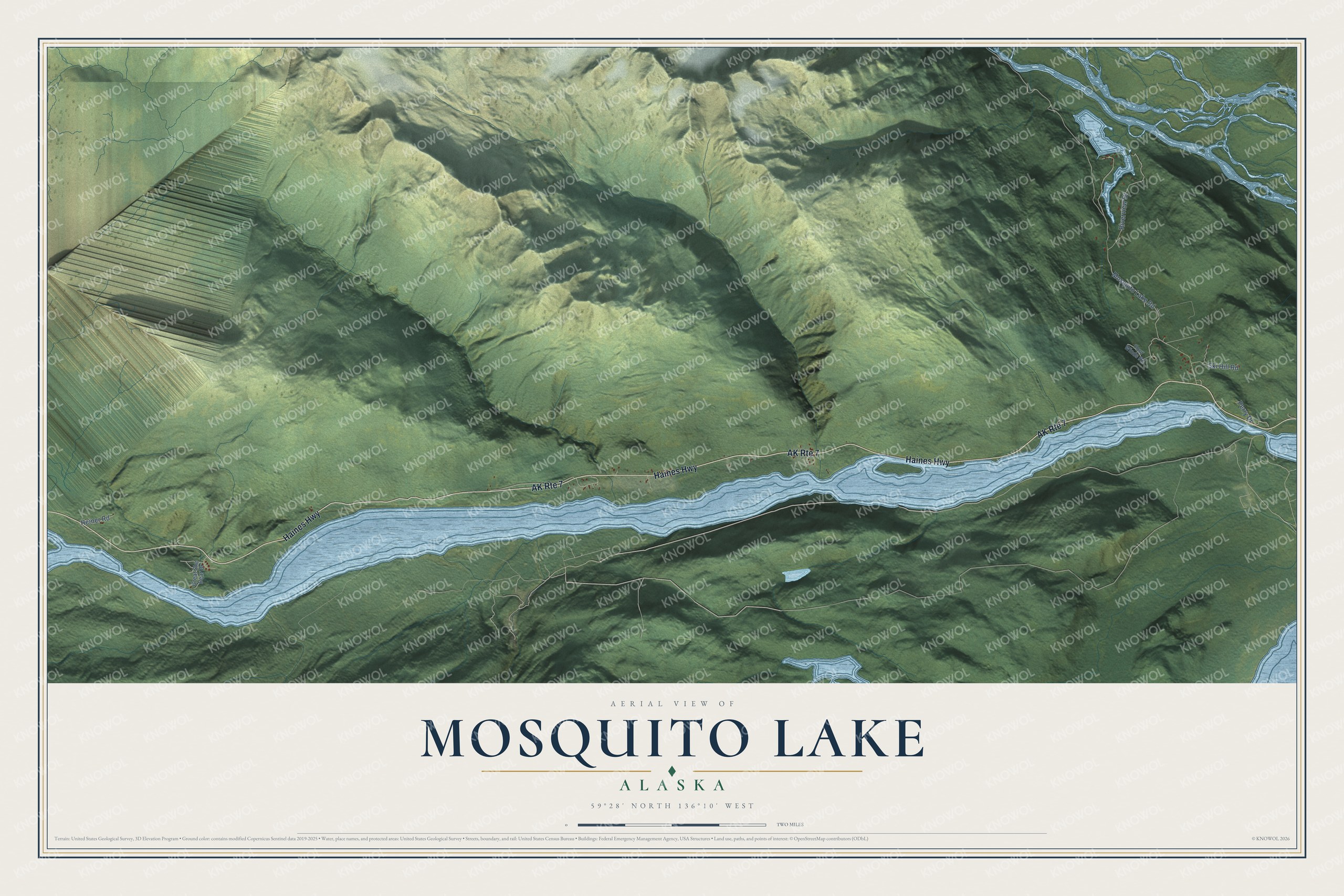 Watermarked full-map preview of Mosquito Lake, Alaska