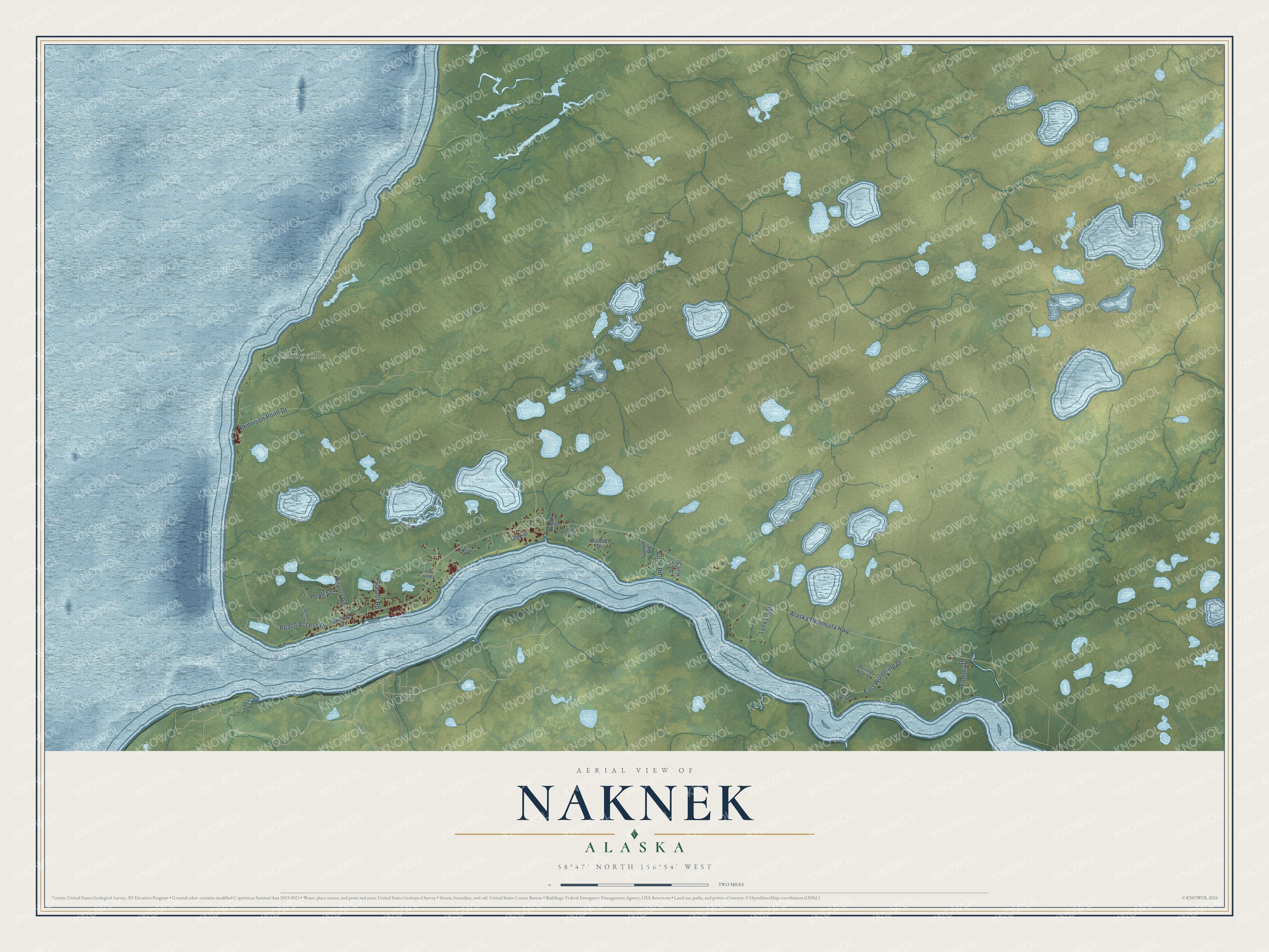Watermarked full-map preview of Naknek, Alaska