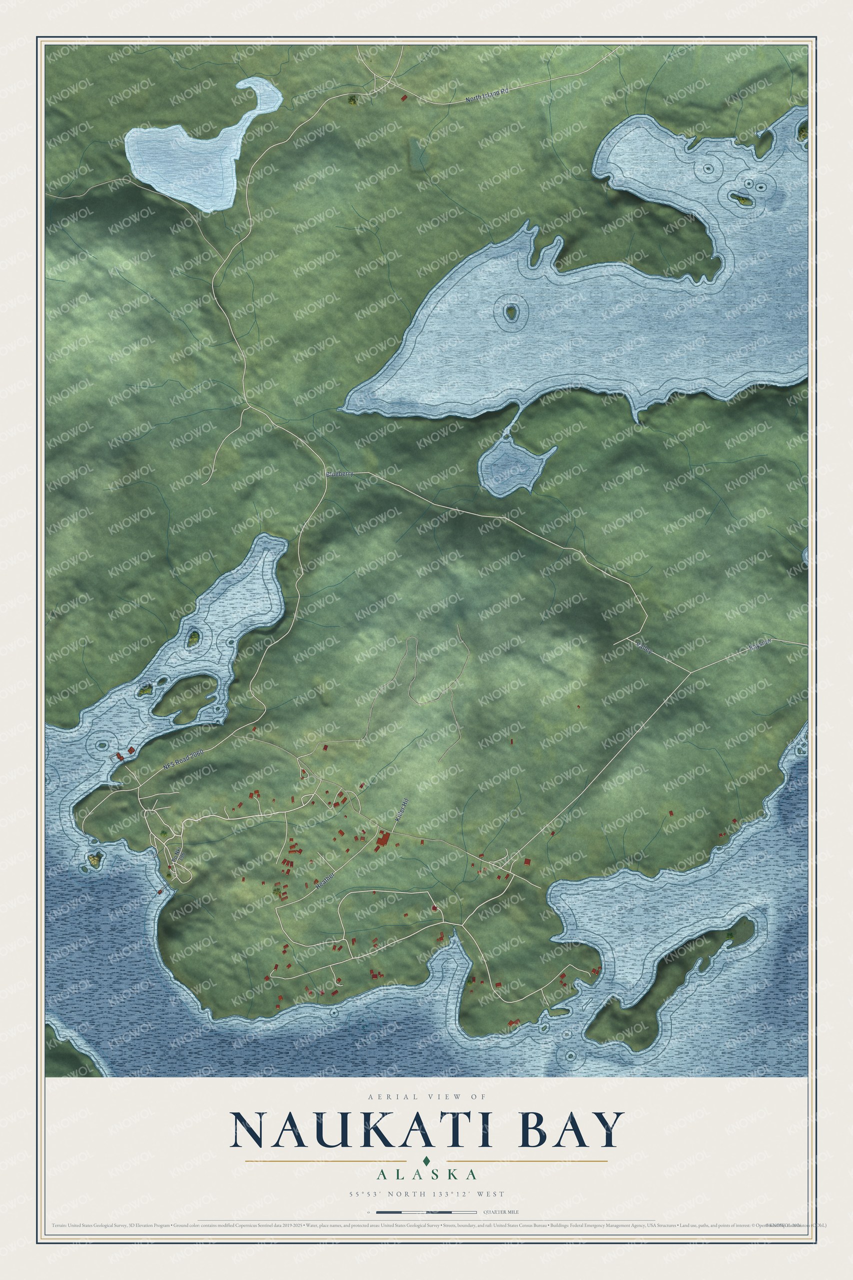 Watermarked full-map preview of Naukati Bay, Alaska