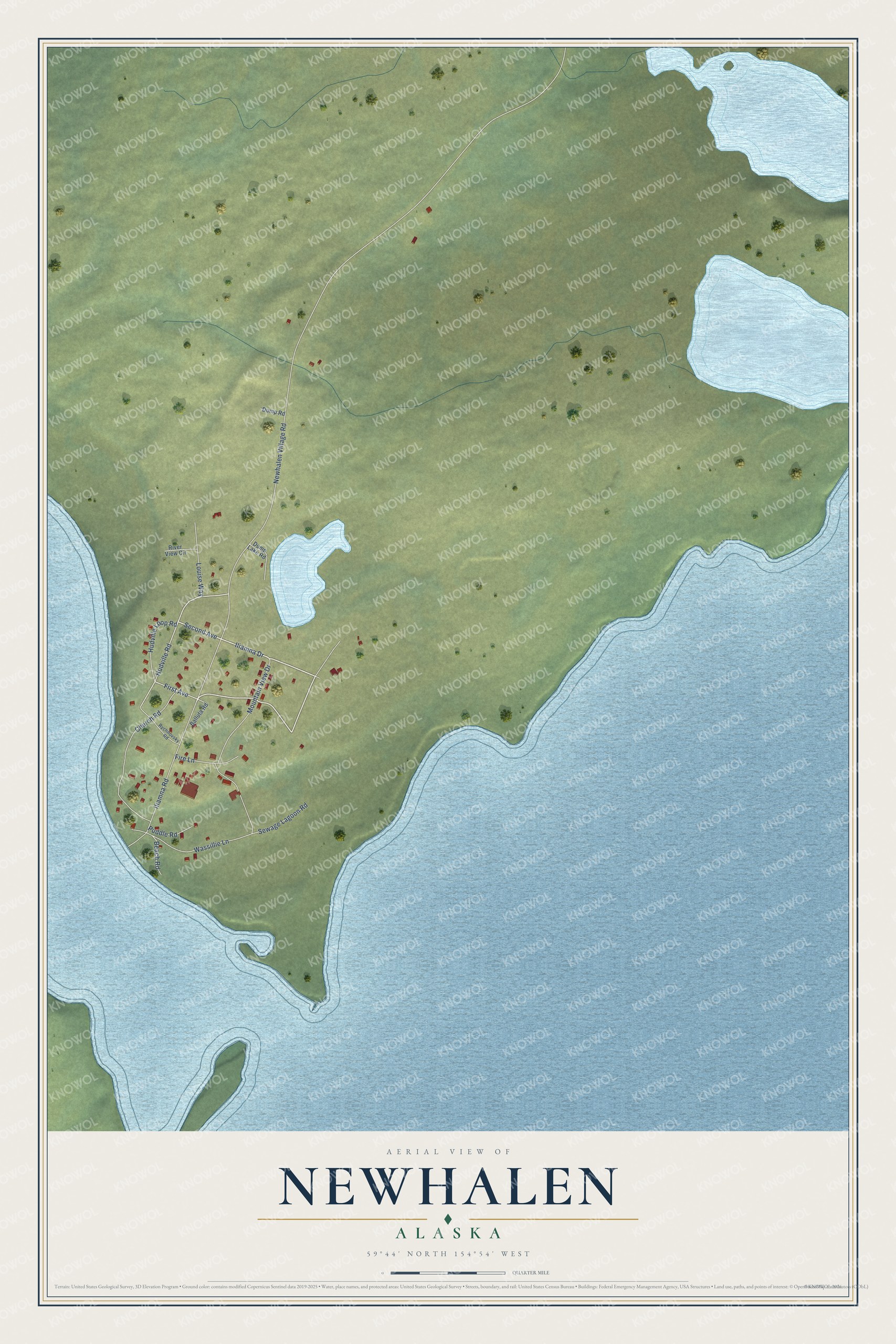 Watermarked full-map preview of Newhalen, Alaska