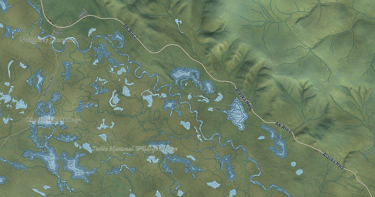 Detailed Map of Northway, Alaska