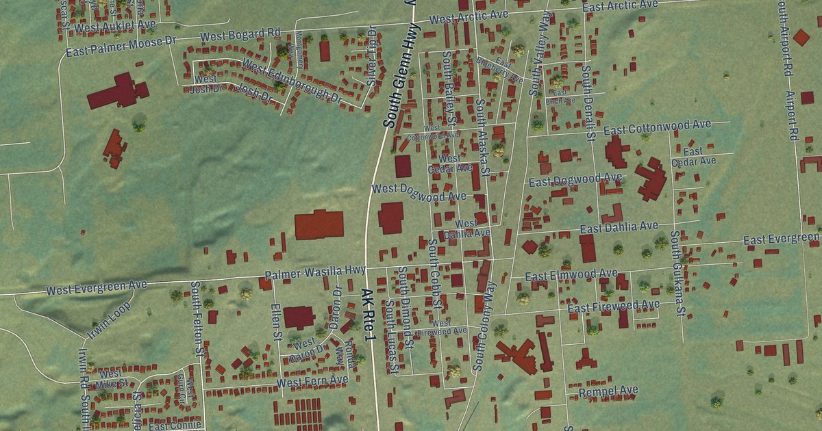 Map of Palmer, Alaska in 2026