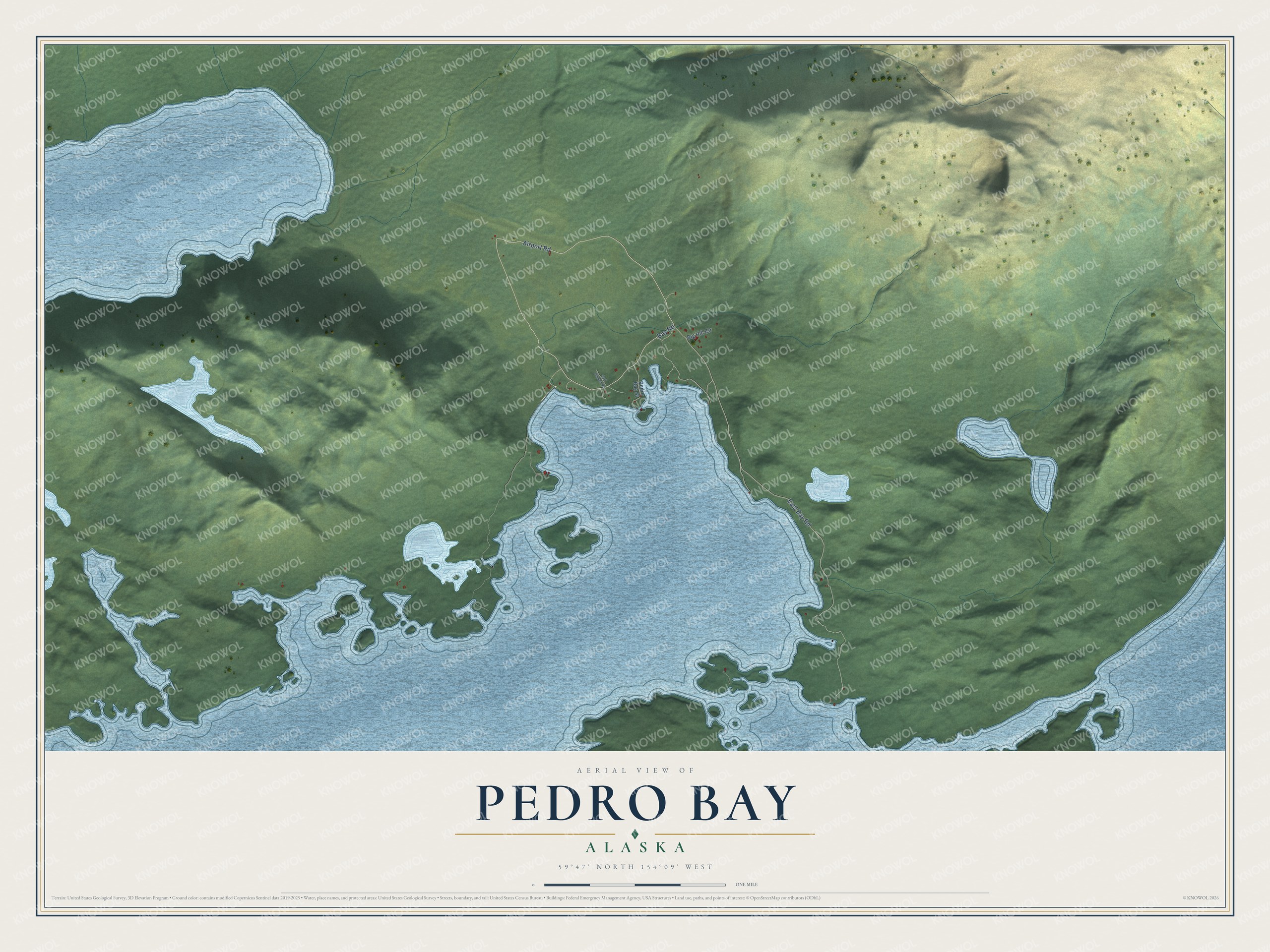 Watermarked full-map preview of Pedro Bay, Alaska