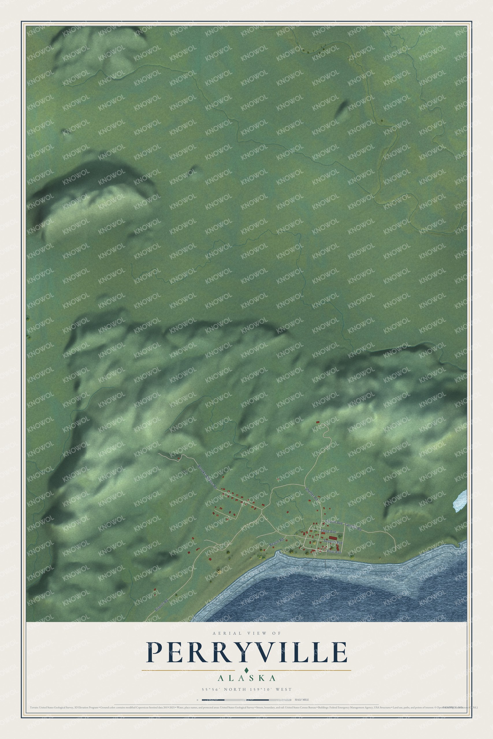 Watermarked full-map preview of Perryville, Alaska