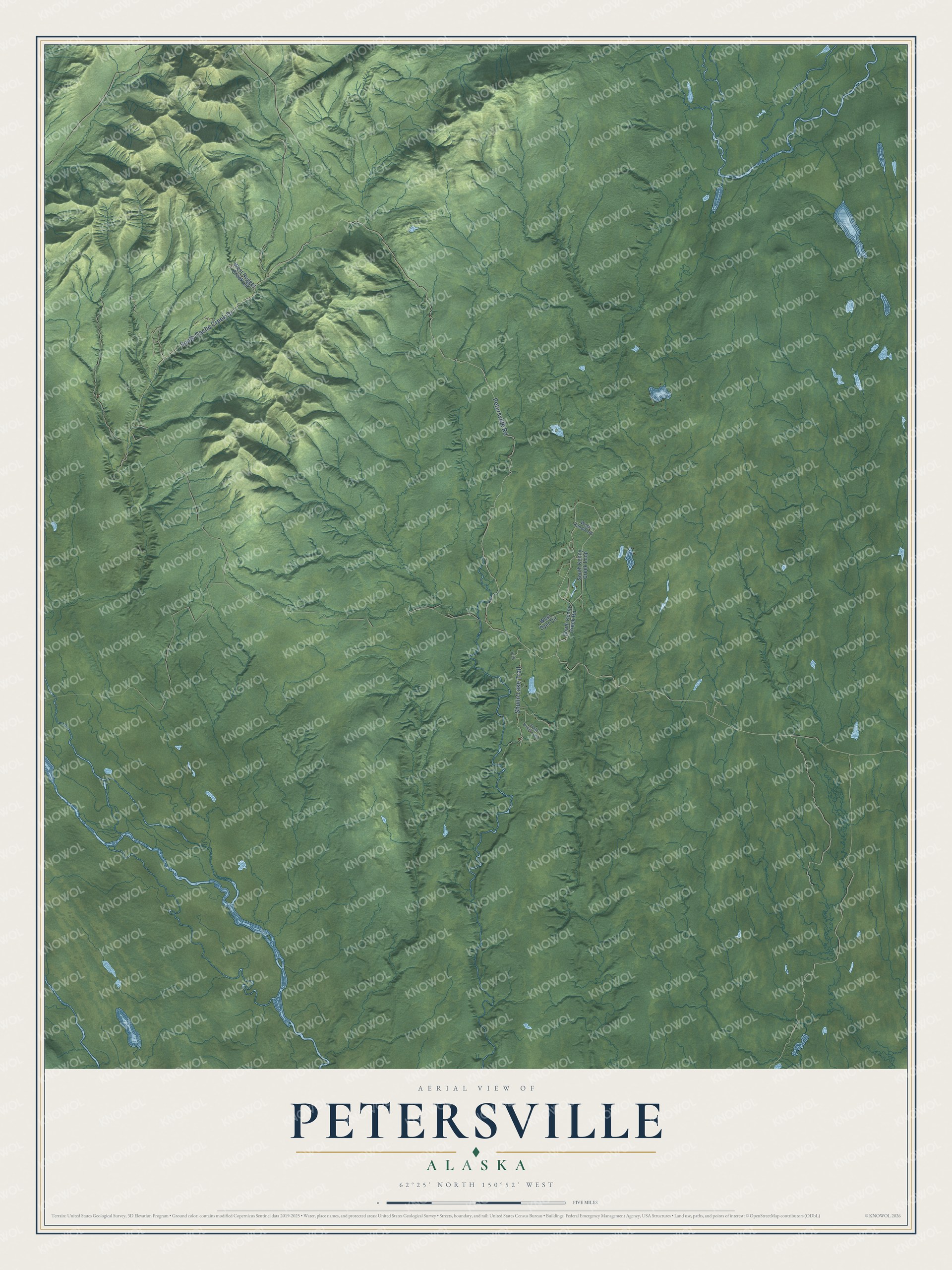 Watermarked full-map preview of Petersville, Alaska
